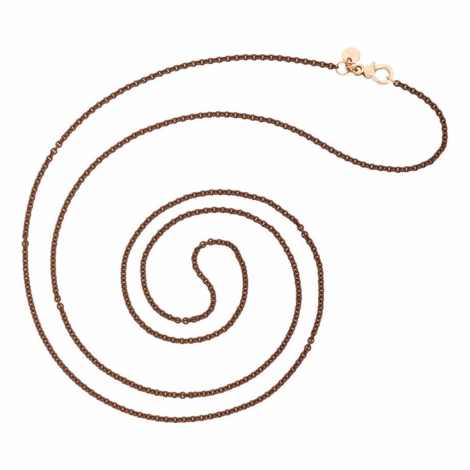 Collana in argento laccato marrone e oro rosa - DODO