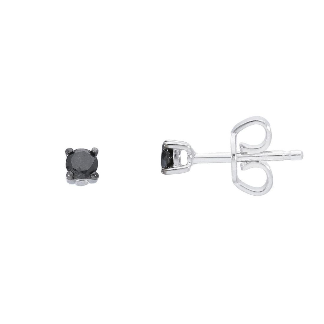 Mono orecchino mirror punto luce con diamante  nero ct. 0,10 - ALFIERI & ST. JOHN