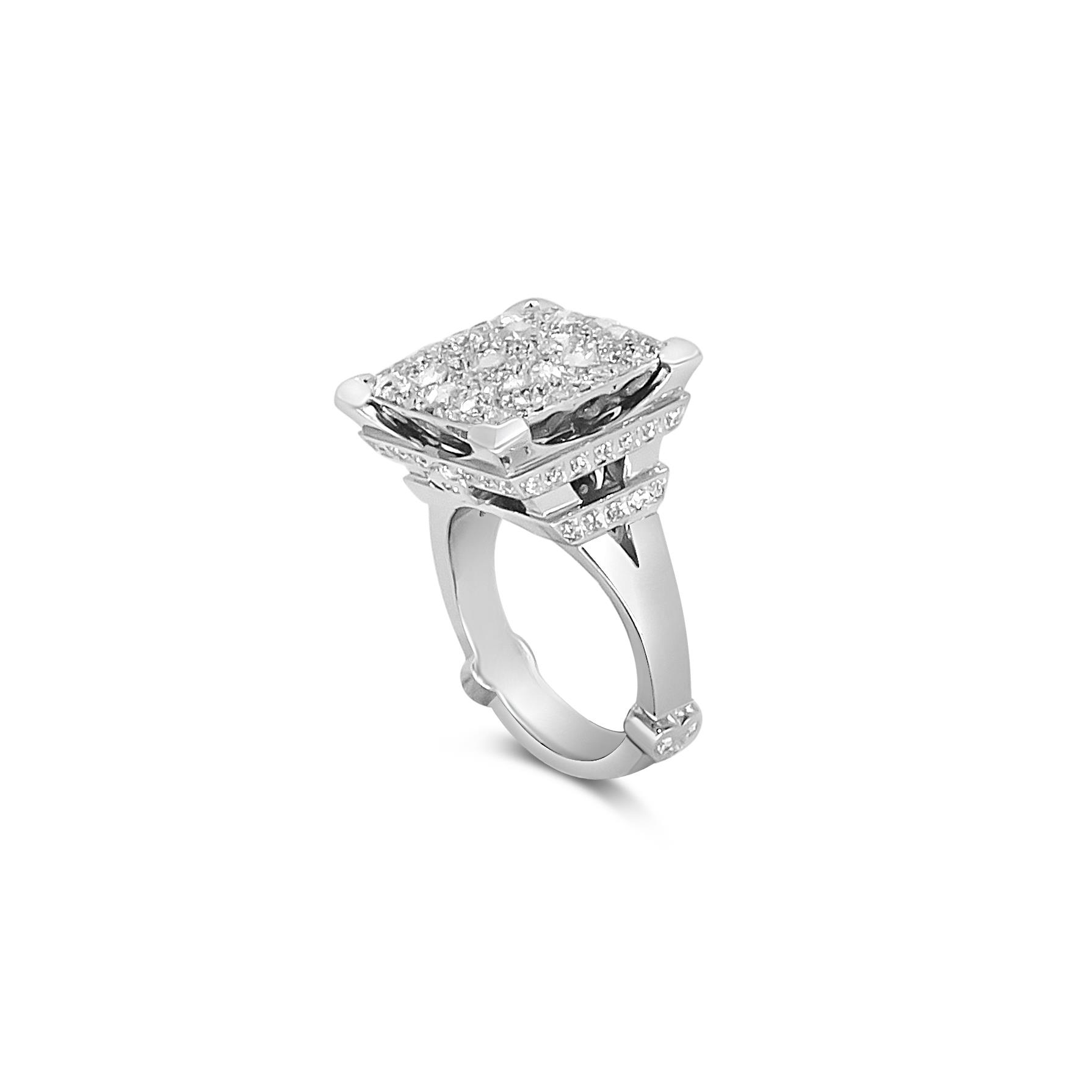 Madame Eiffel ring in white gold with diamonds - PASQUALE BRUNI