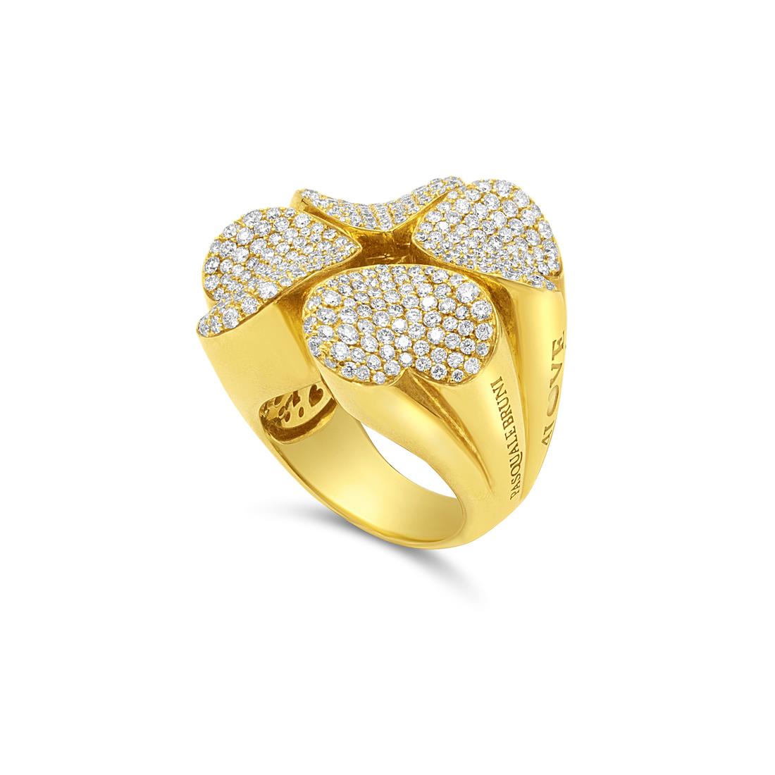 4Love ring in yellow gold and diamonds - PASQUALE BRUNI