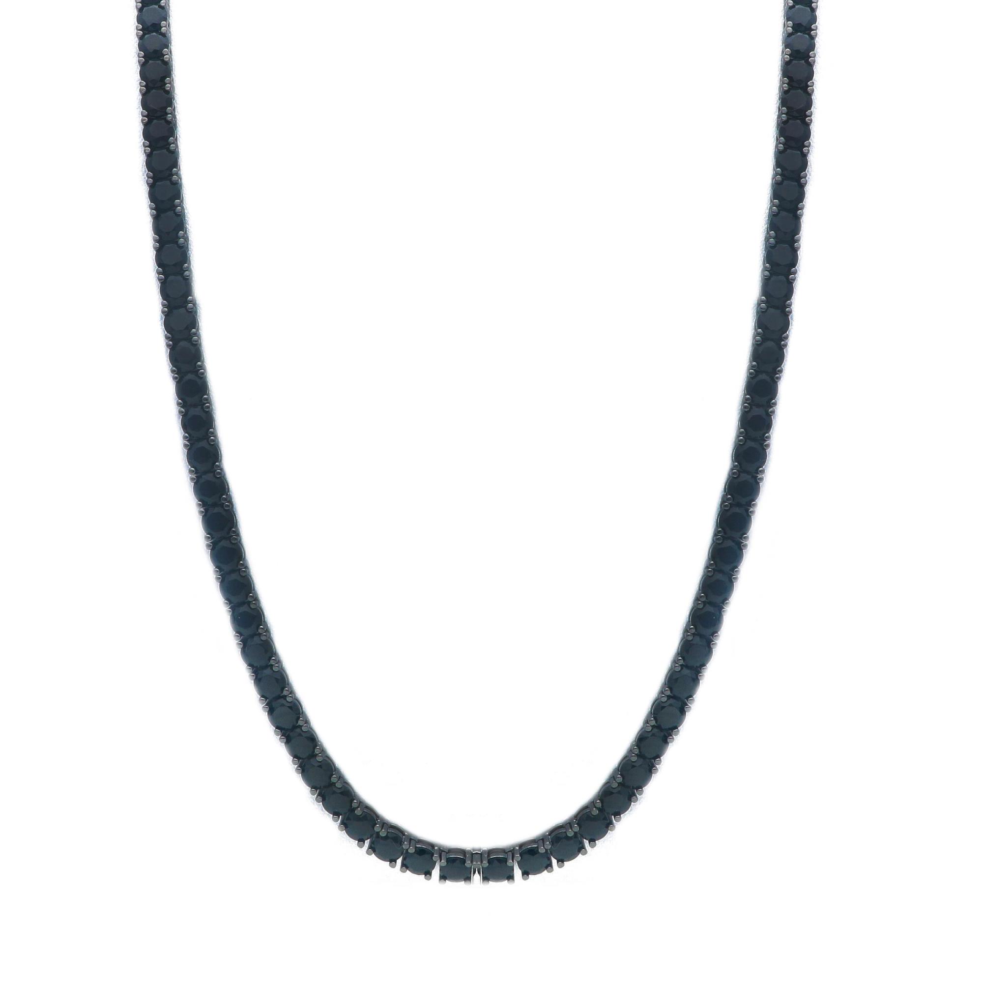 Burnished silver tennis necklace - ORO&CO 925