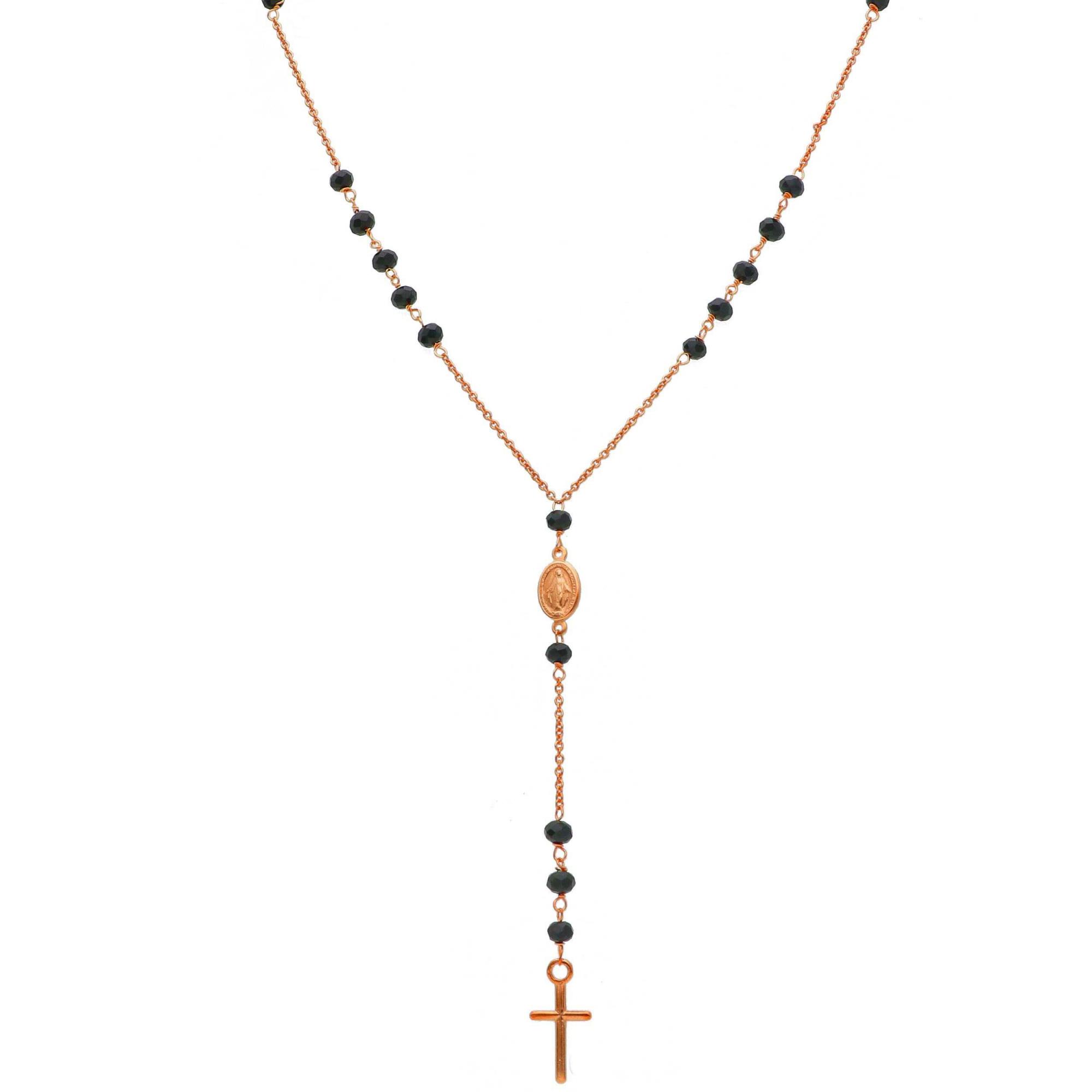 Rosary necklace in rose silver - ORO&CO 925