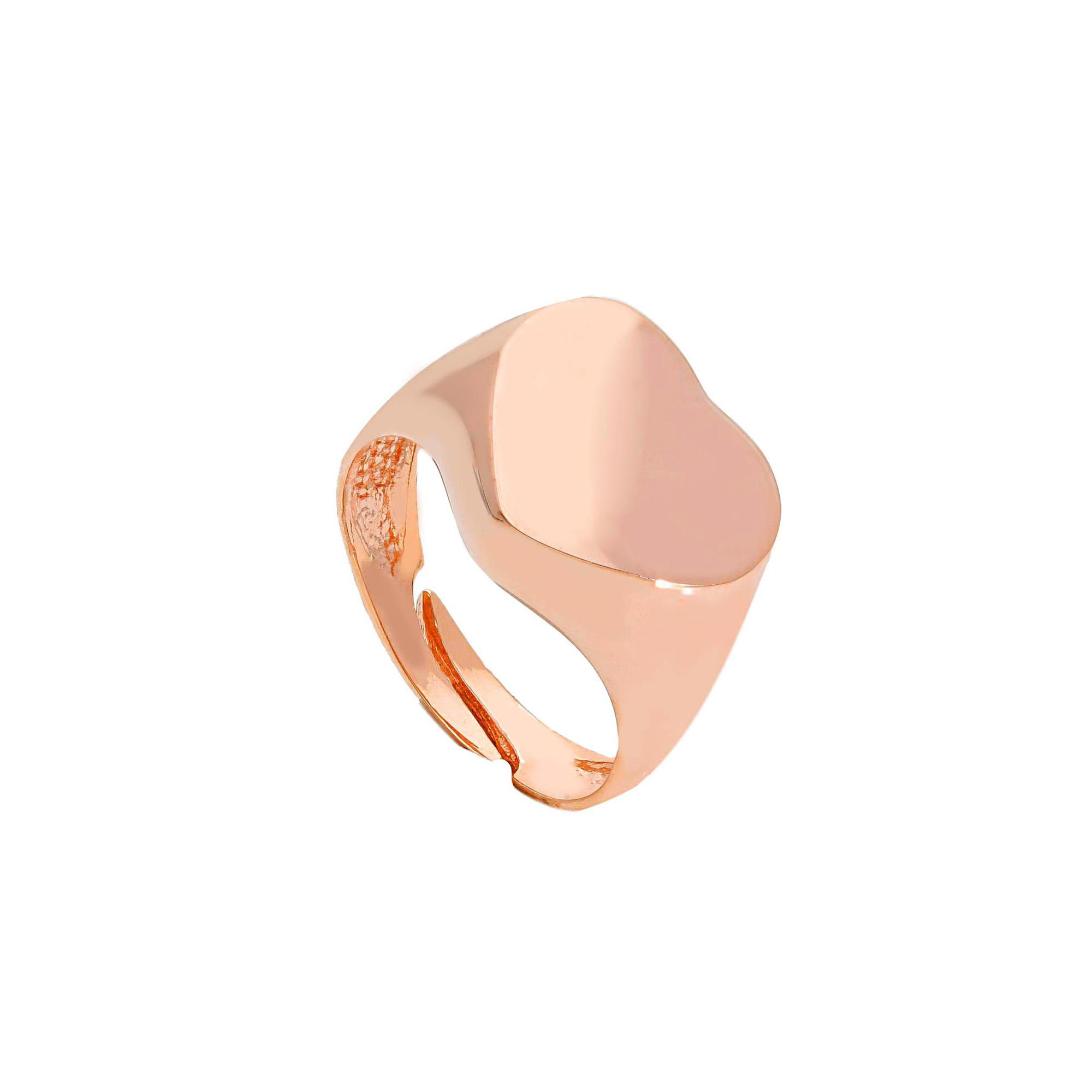 Pink silver chevalier ring with heart - ORO&CO 925