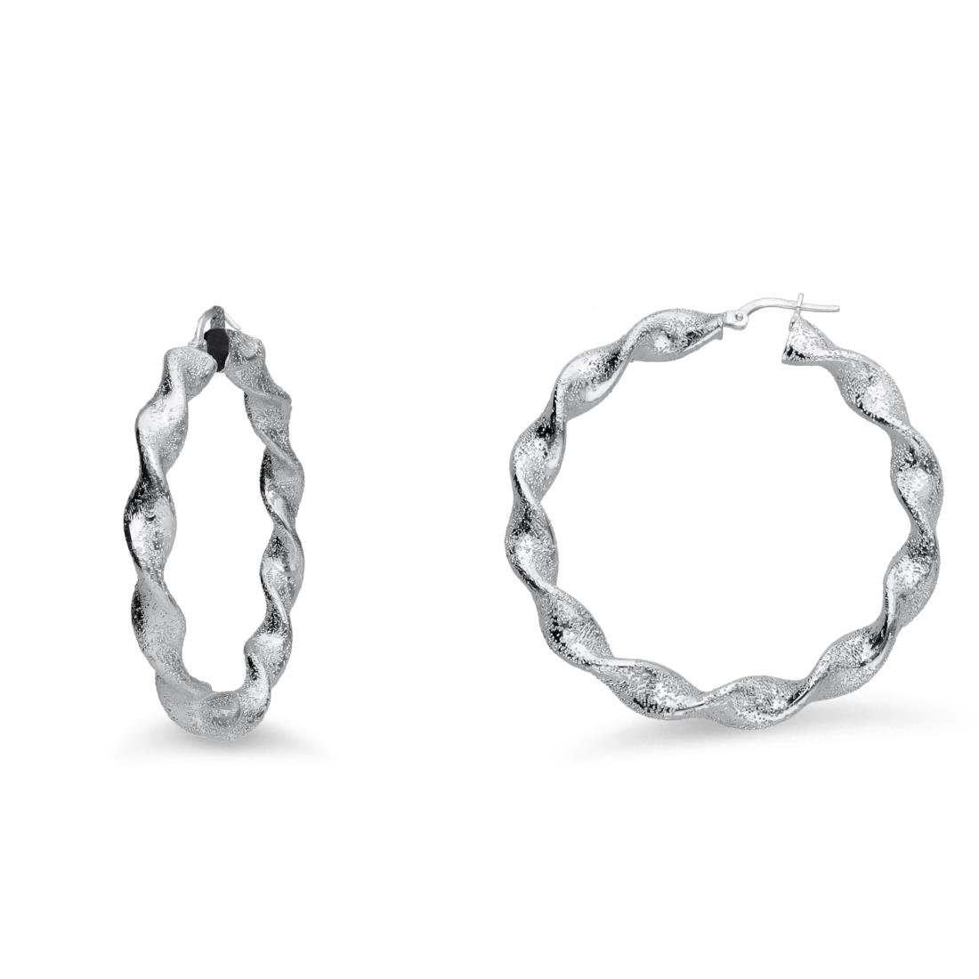 Hoop earrings in 18kt white gold plated bronze - TOSCANA BY ETRUSCA