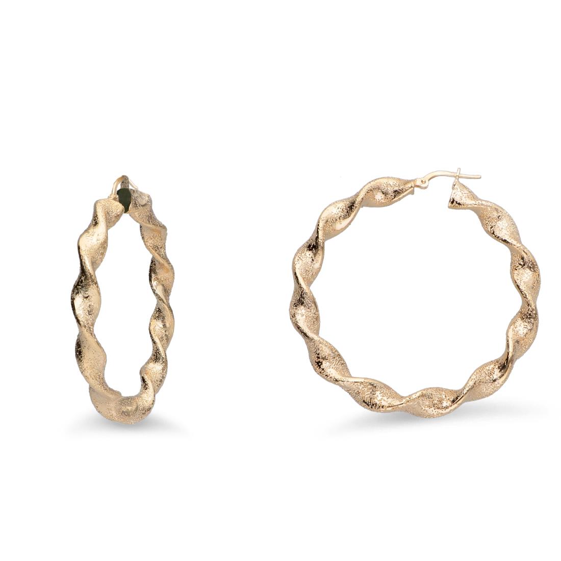 18kt gold plated bronze hoop earrings - TOSCANA BY ETRUSCA