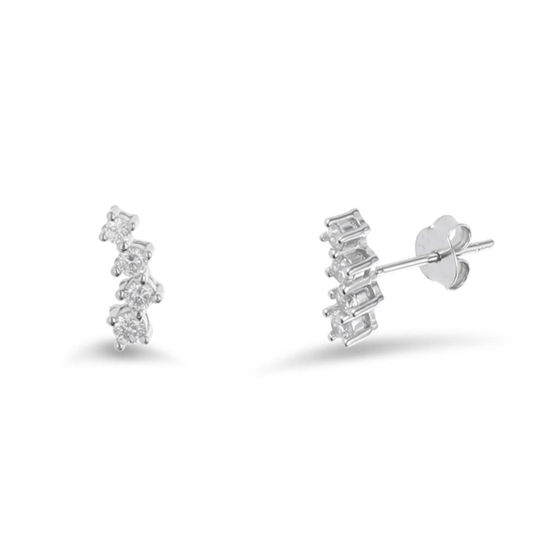 Silver earrings with white zircons - LUXURY MILANO