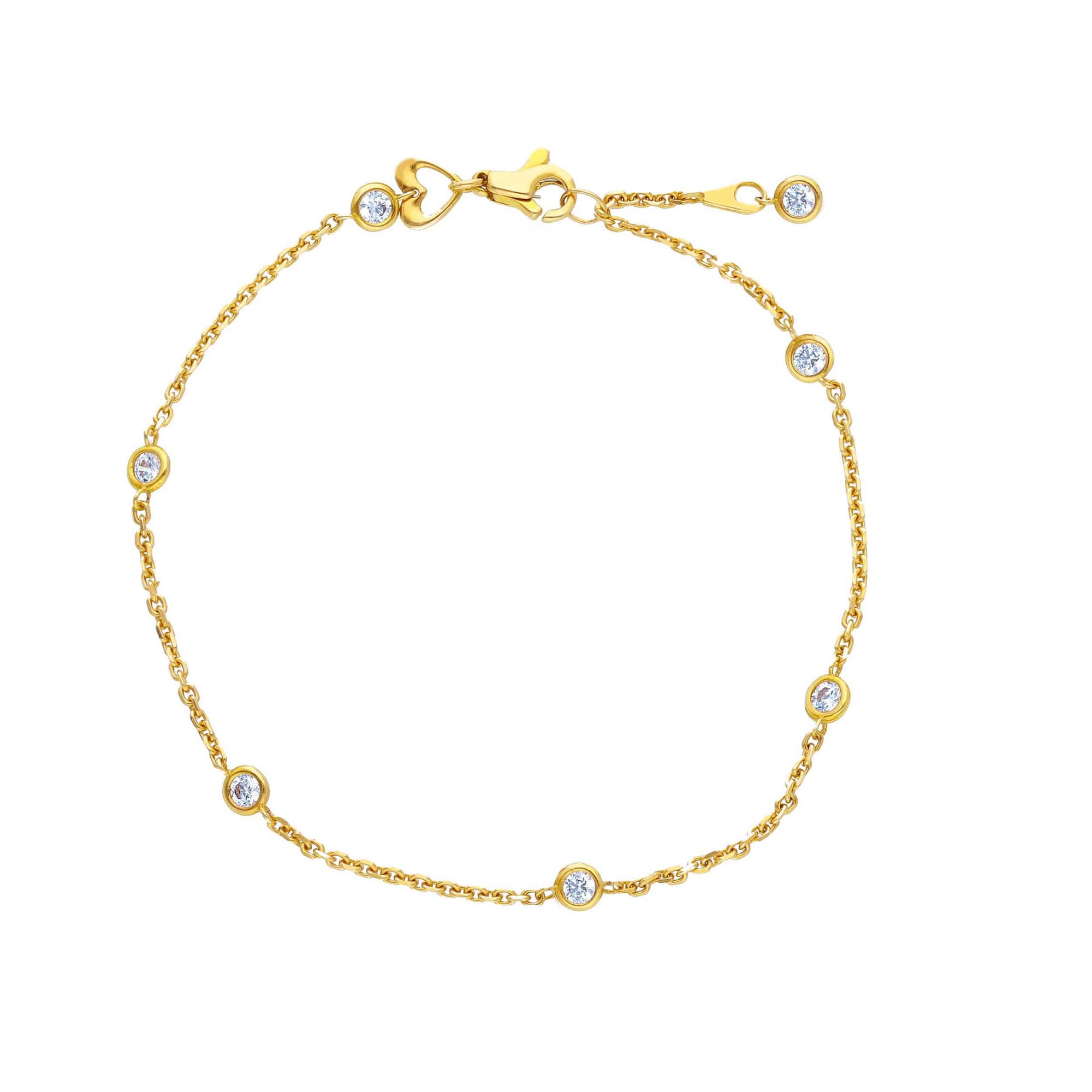 Bracciale in oro giallo con zirconi - LUXURY MILANO