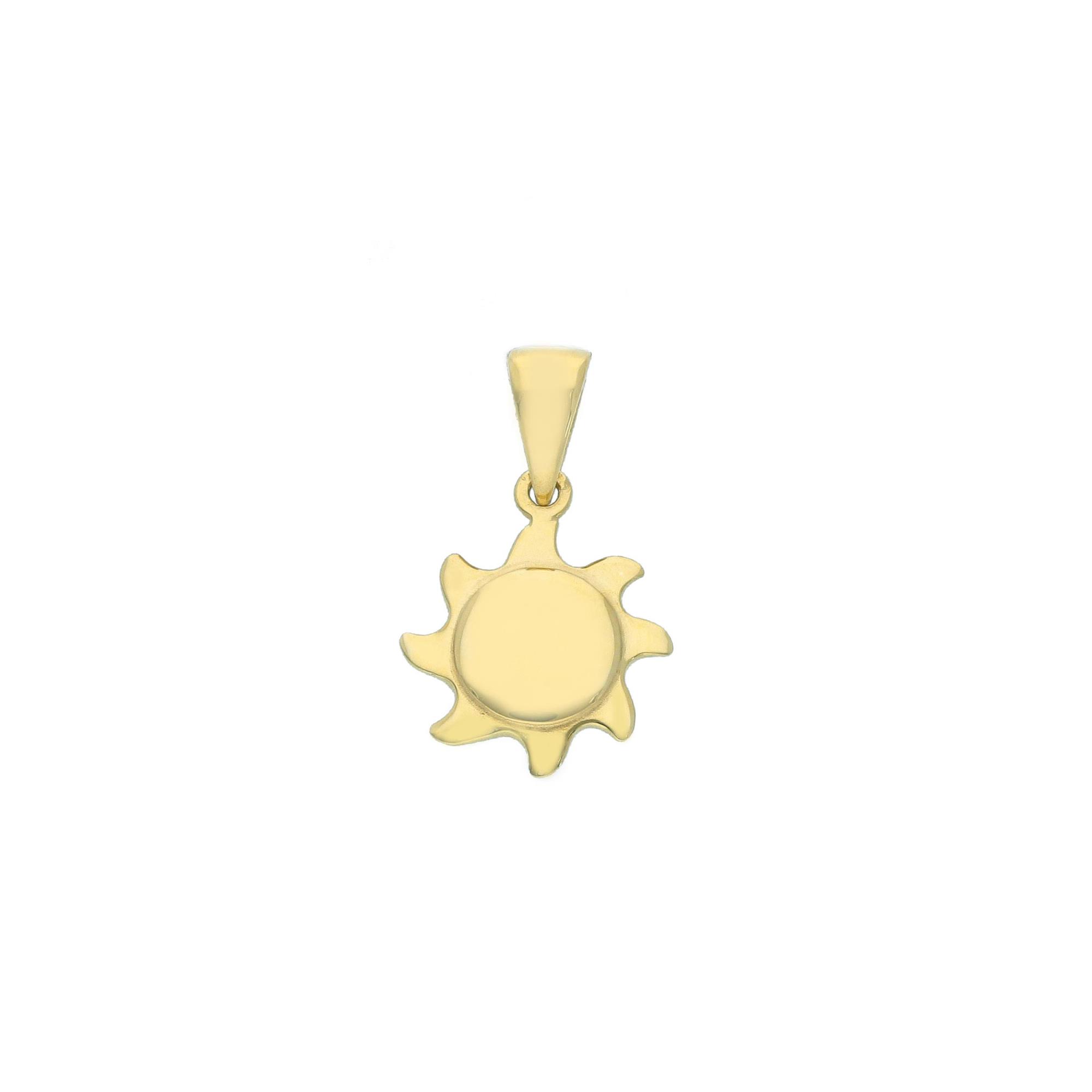 Yellow gold pendant with sun - ORO&CO