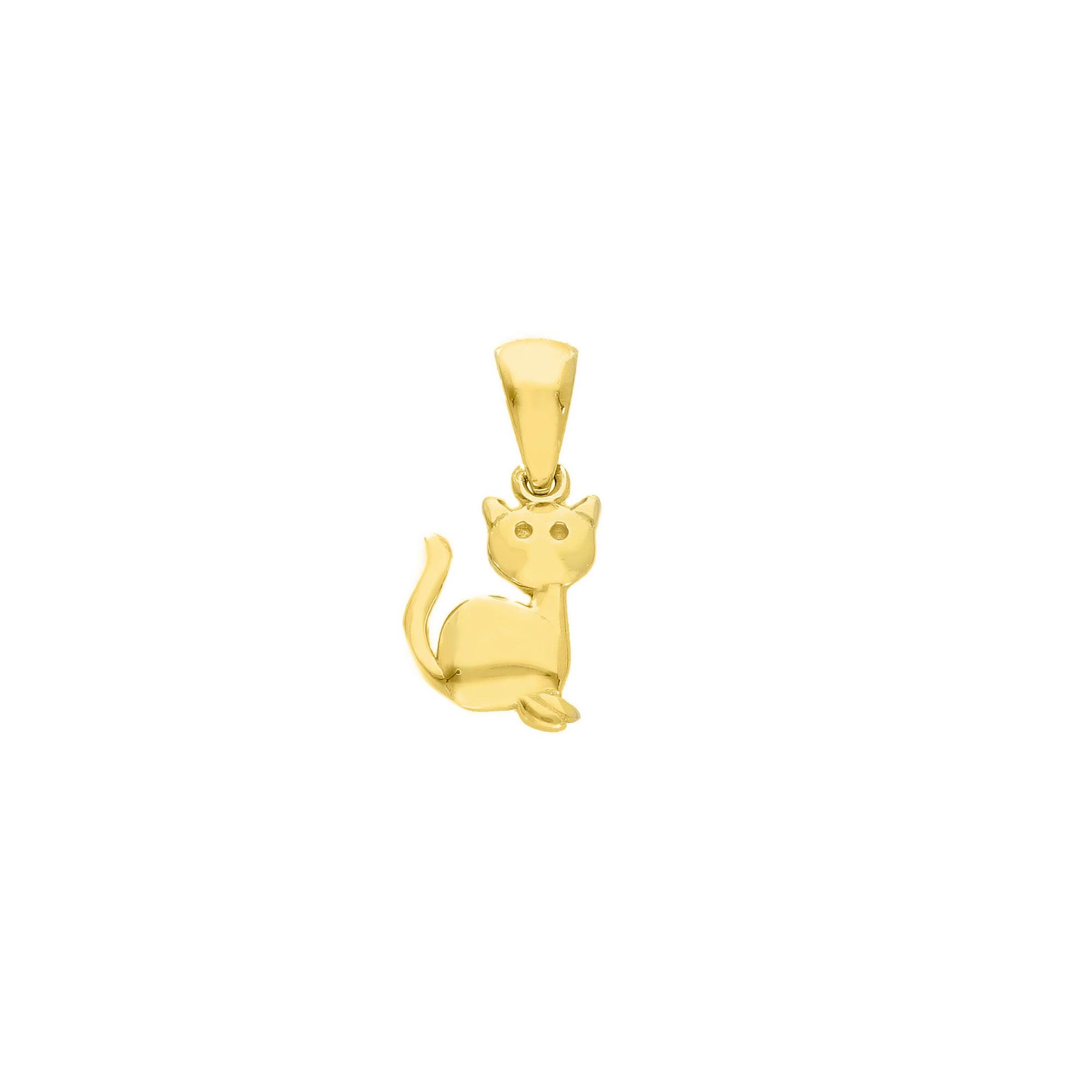 Yellow gold pendant with kitten - ORO&CO