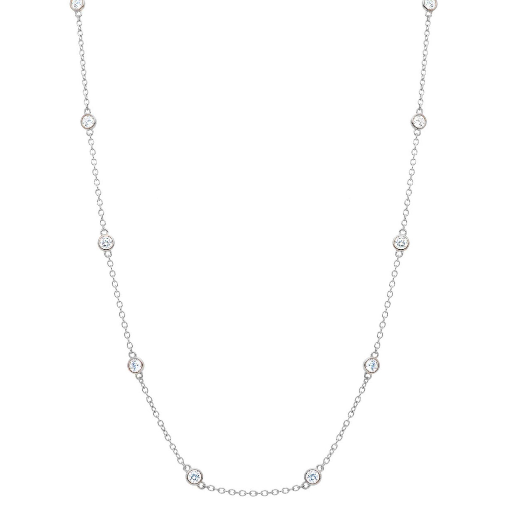 Collana charm zirconi in argento 925 40+5 cm ORO&CO 925 - ORO&CO 925