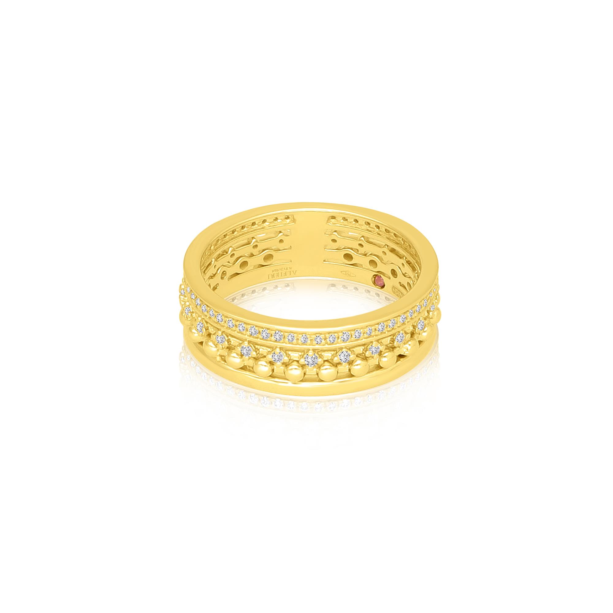 ANELLO FASCIA IN ORO GIALLO CON DIAMANTI CT 0,35  MISURA 16 - ALFIERI & ST. JOHN