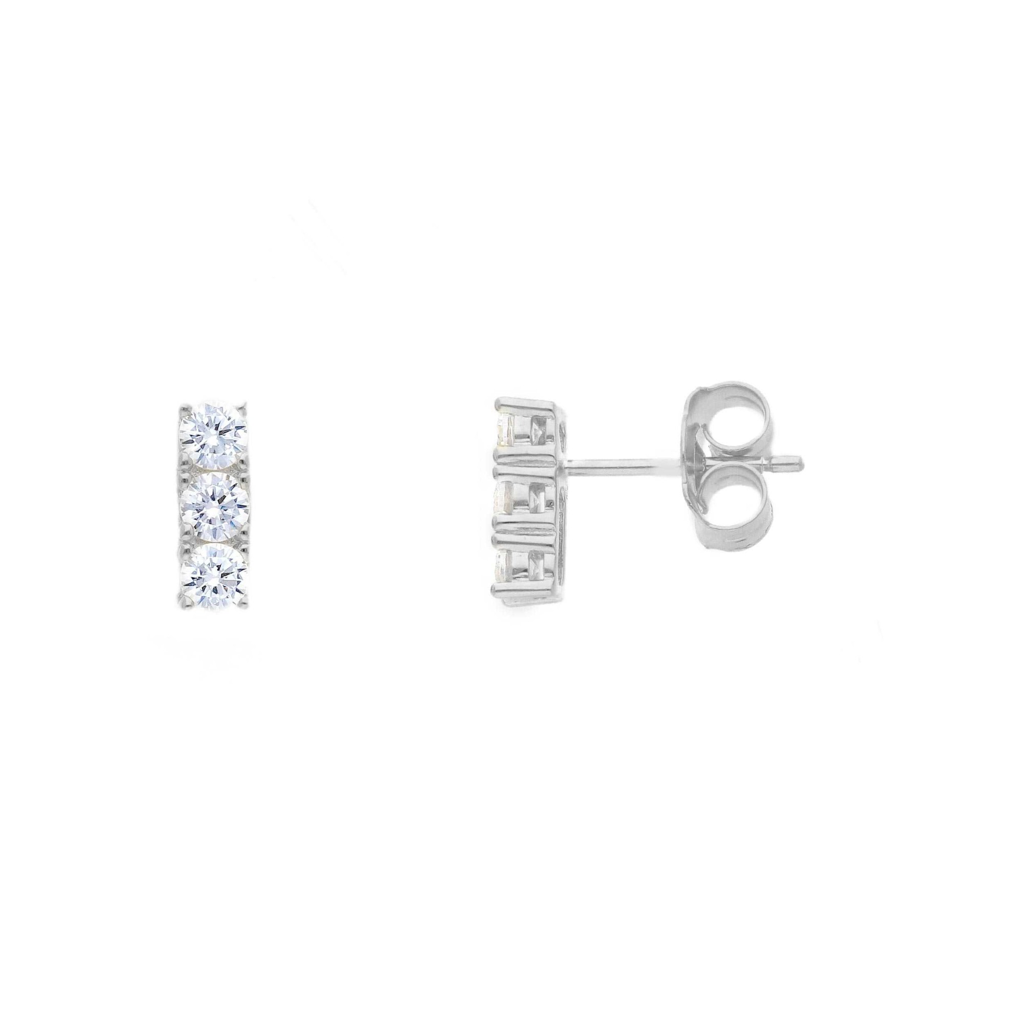 Dangling earrings in 925 silver with white cubic zirconia ORO&CO 925 - ORO&CO 925