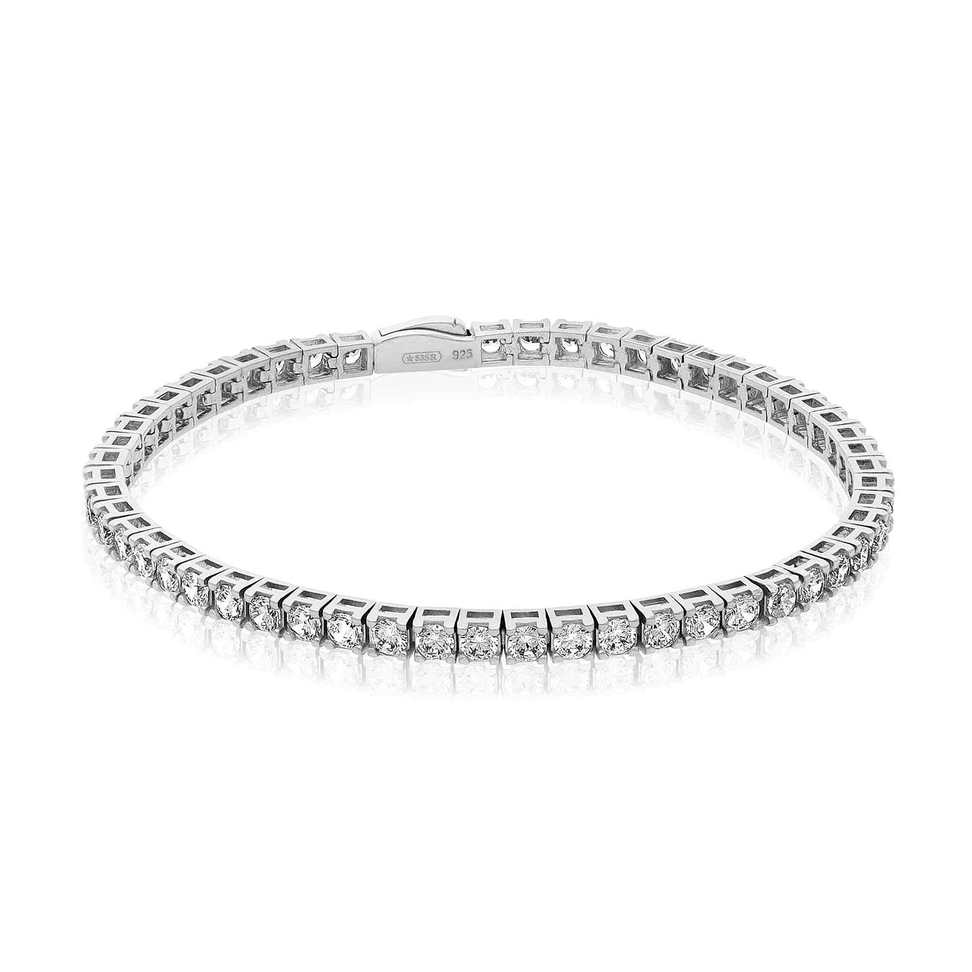 Silver tennis bracelet with cubic zirconia - LUXURY MILANO