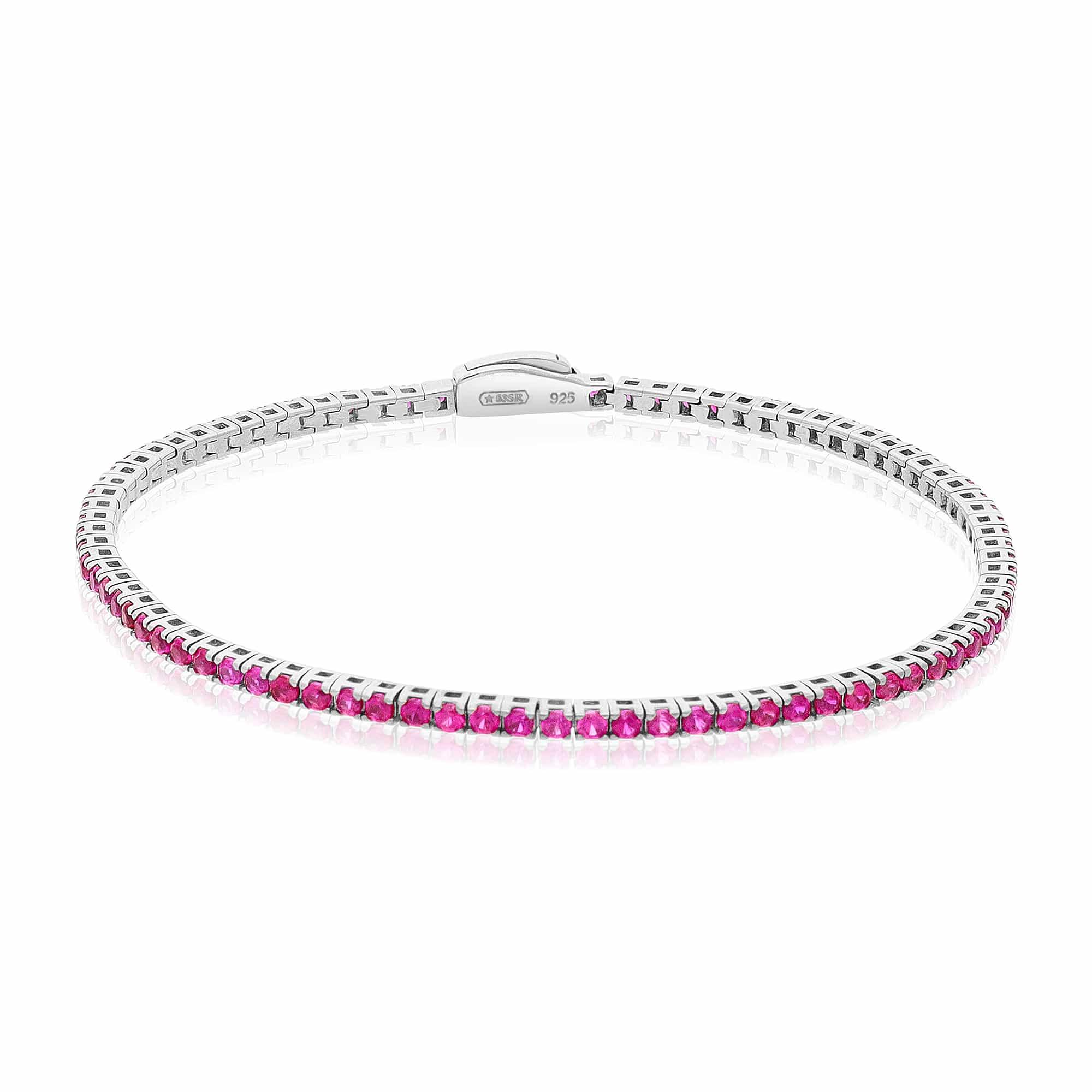 Silver tennis bracelet with cubic zirconia - LUXURY MILANO