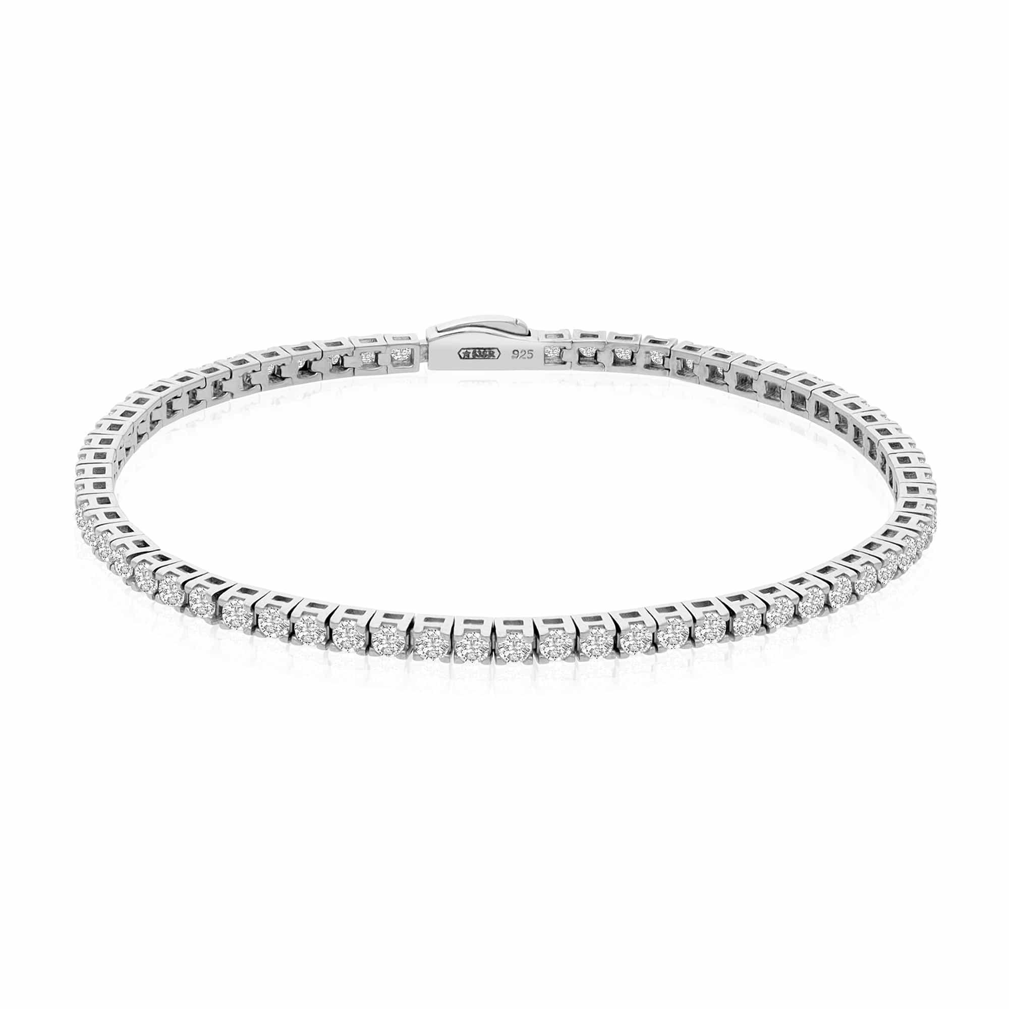 Bracciale tennis in argento con zirconi - LUXURY MILANO