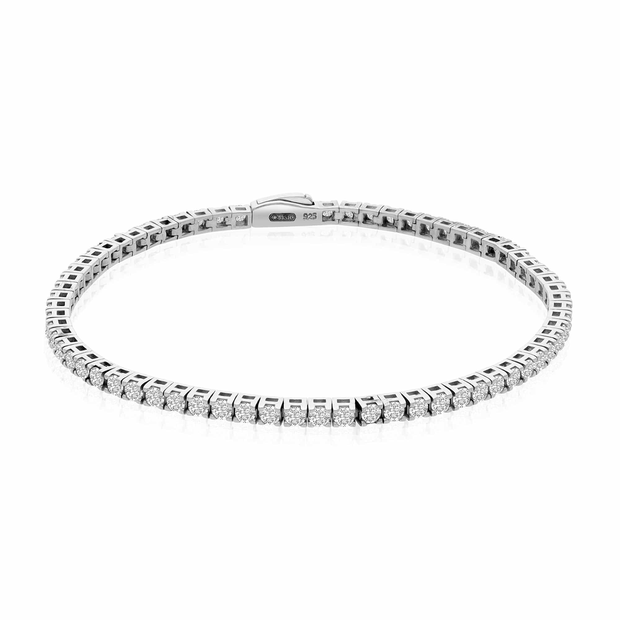 Bracciale tennis in argento con zirconi - LUXURY MILANO