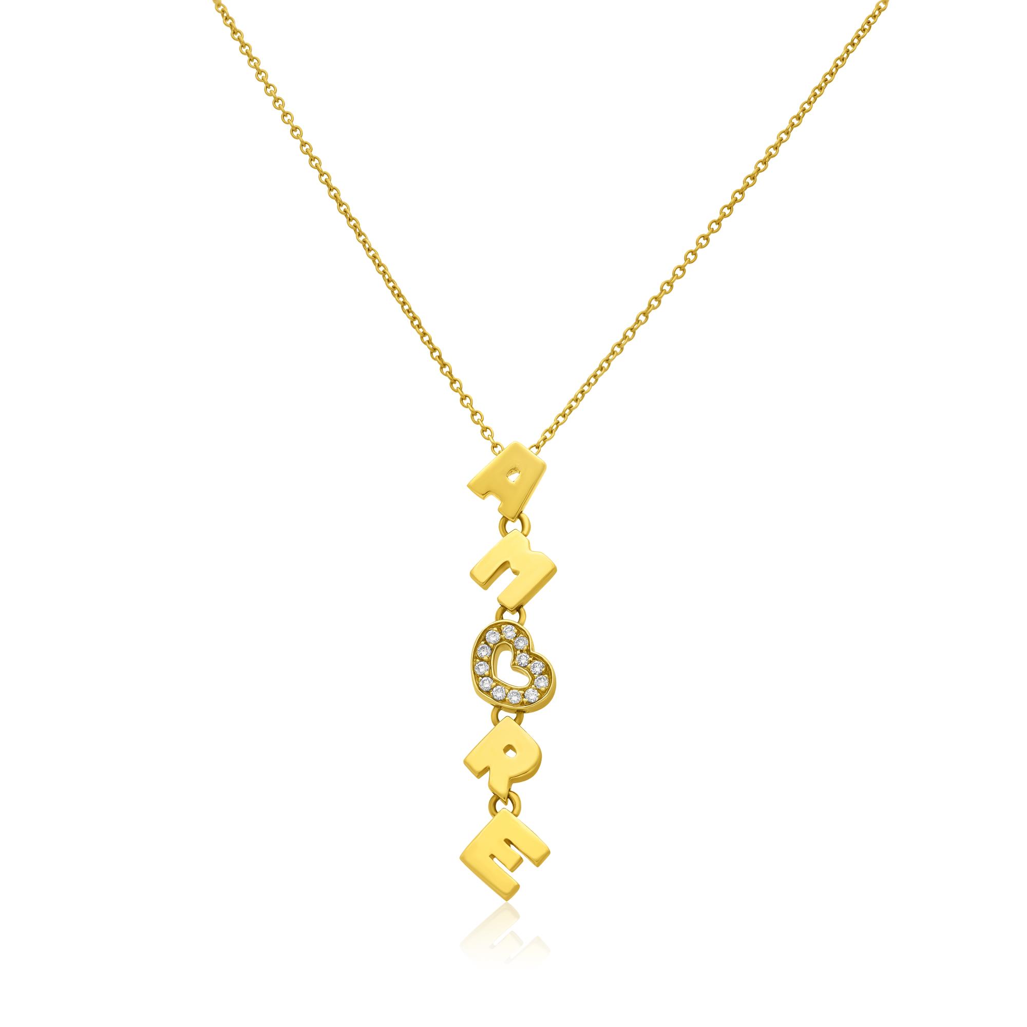 Amore necklace in yellow gold with charms - PASQUALE BRUNI