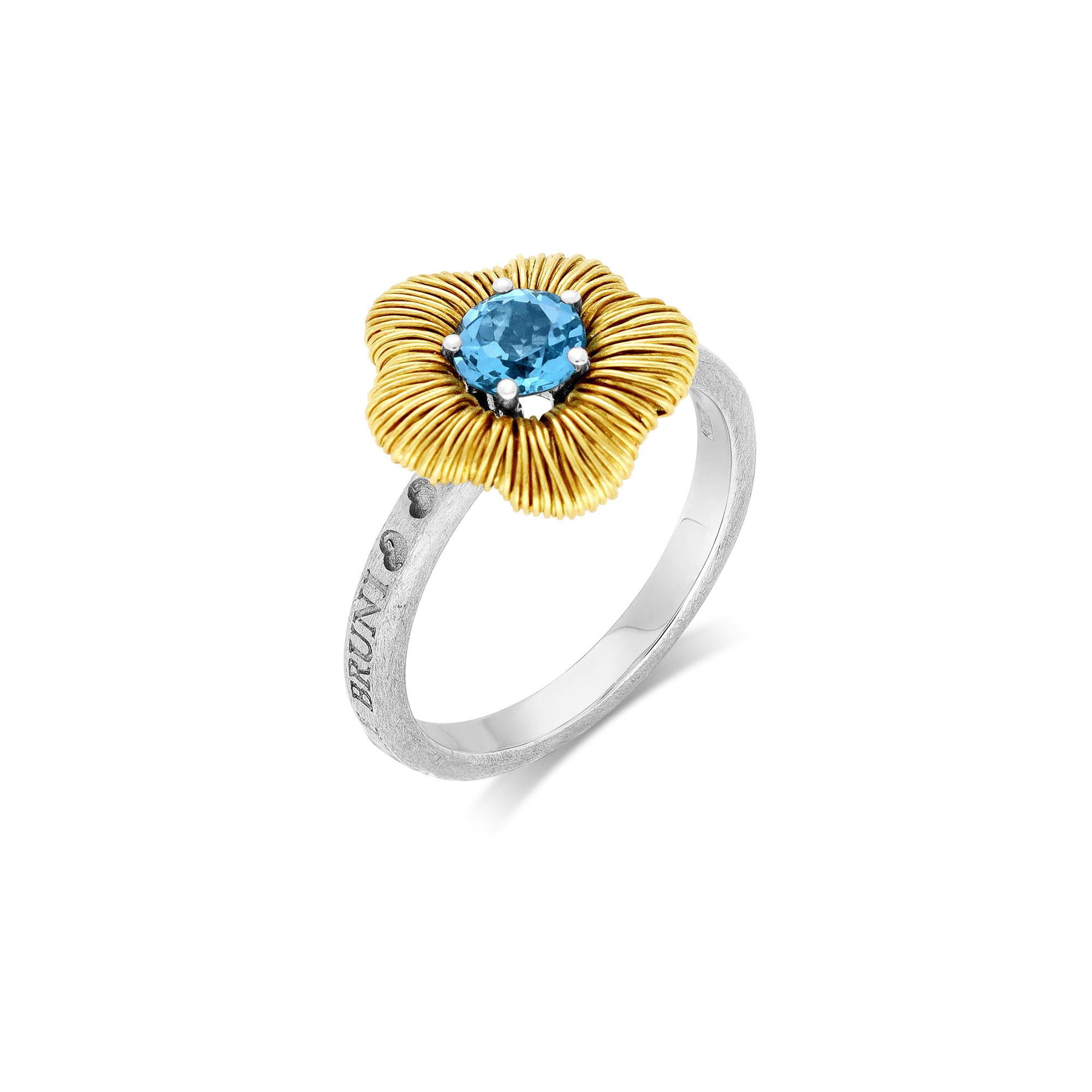 Anillo de la colección Penelope en oro y topacio azul - PASQUALE BRUNI