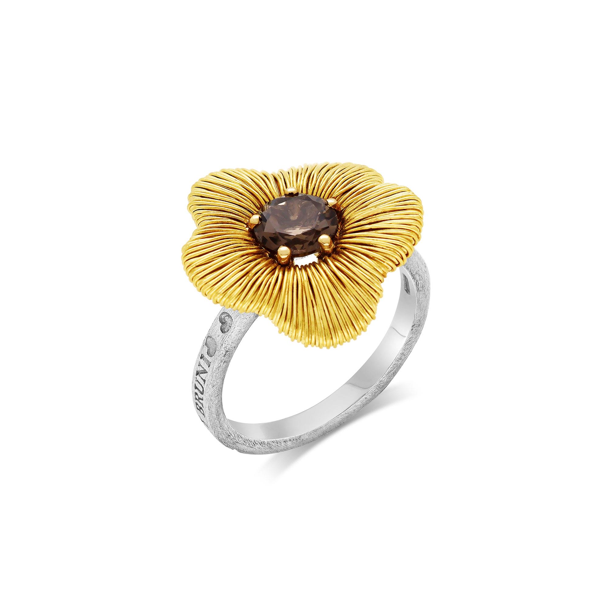 Penelope collection ring in gold and smoky quartz - PASQUALE BRUNI