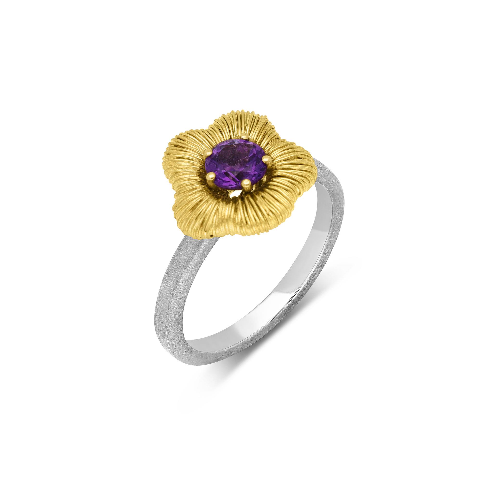 Penelope collection ring in gold and amethyst - PASQUALE BRUNI