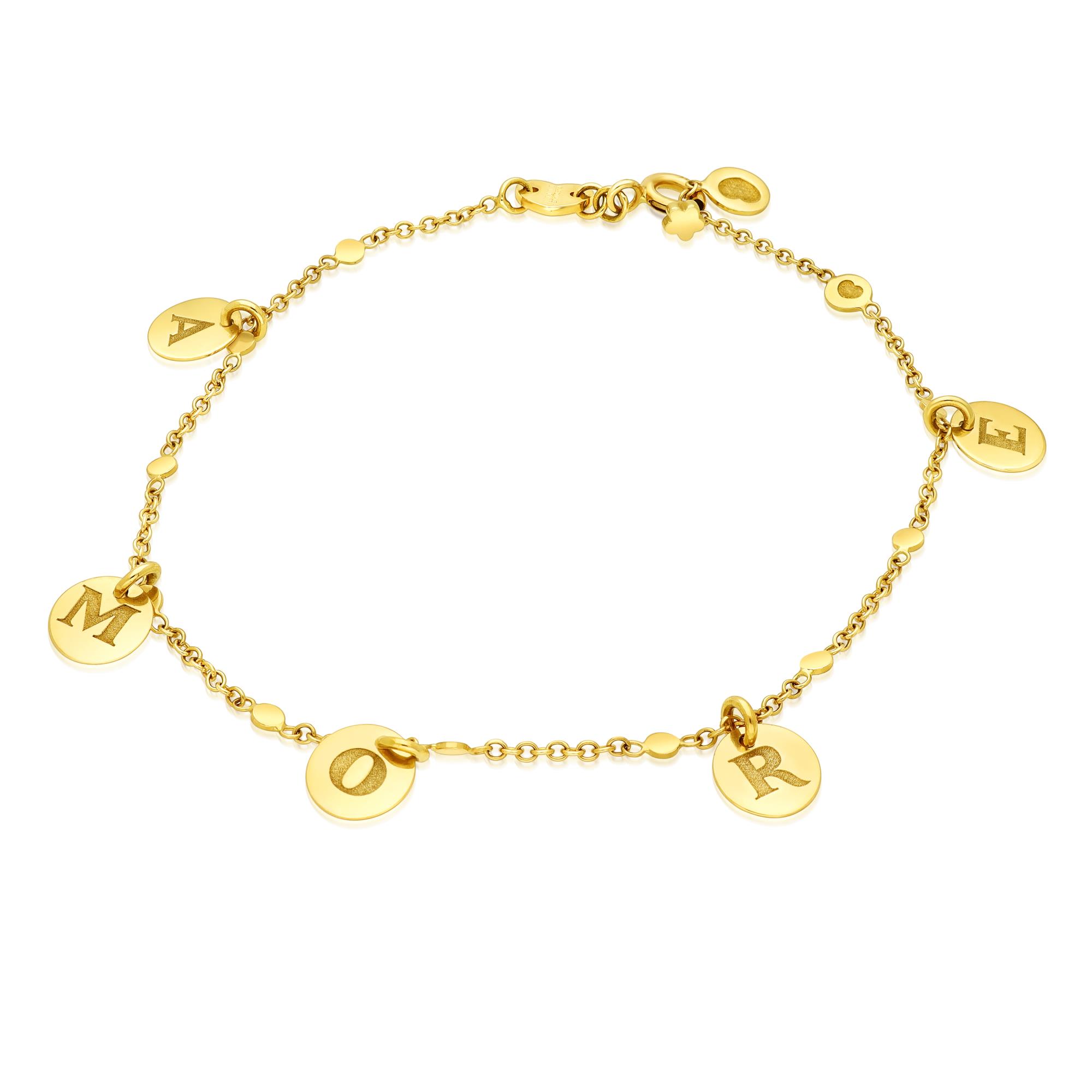 Amore bracelet in yellow gold with charms - PASQUALE BRUNI