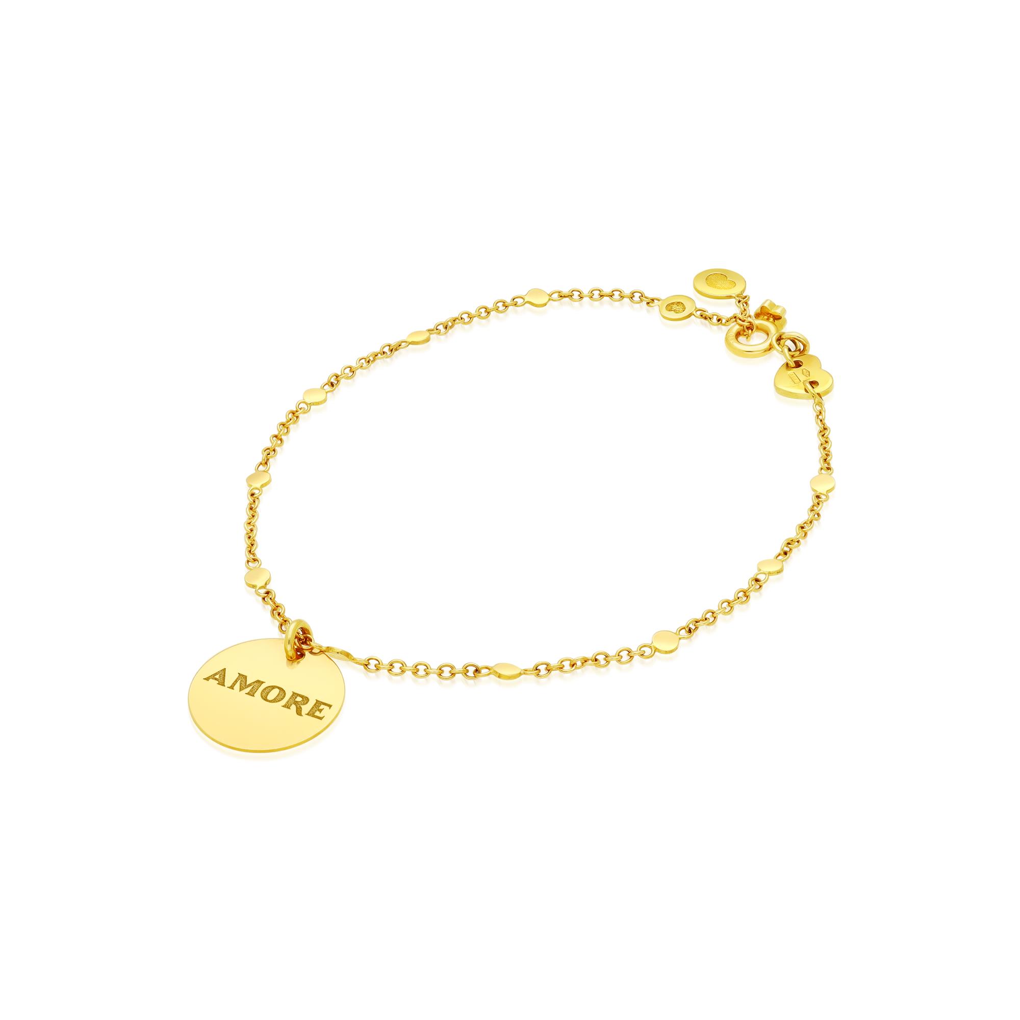 Amore bracelet in yellow gold with charm - PASQUALE BRUNI