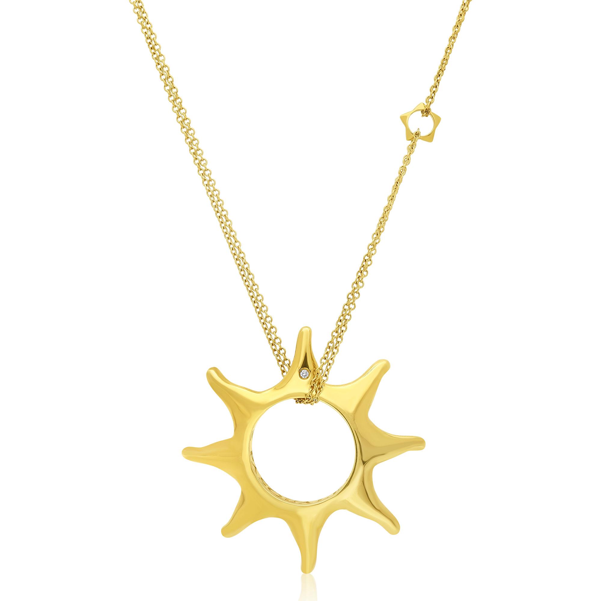 Pasquale Bruni pendant with yellow gold sun - PASQUALE BRUNI