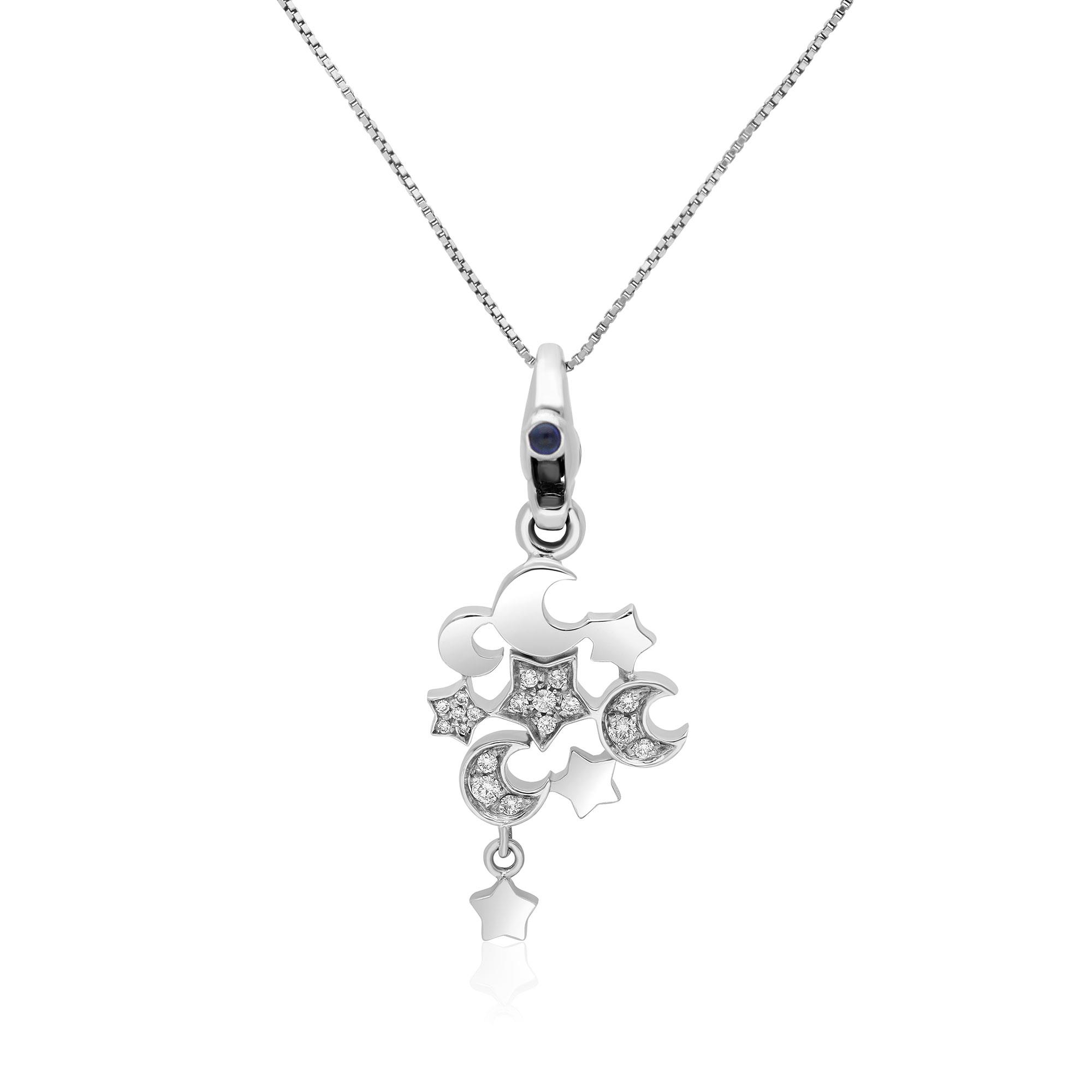 Colgante Pasquale Bruni con luna y estrellas charms con diamantes - PASQUALE BRUNI