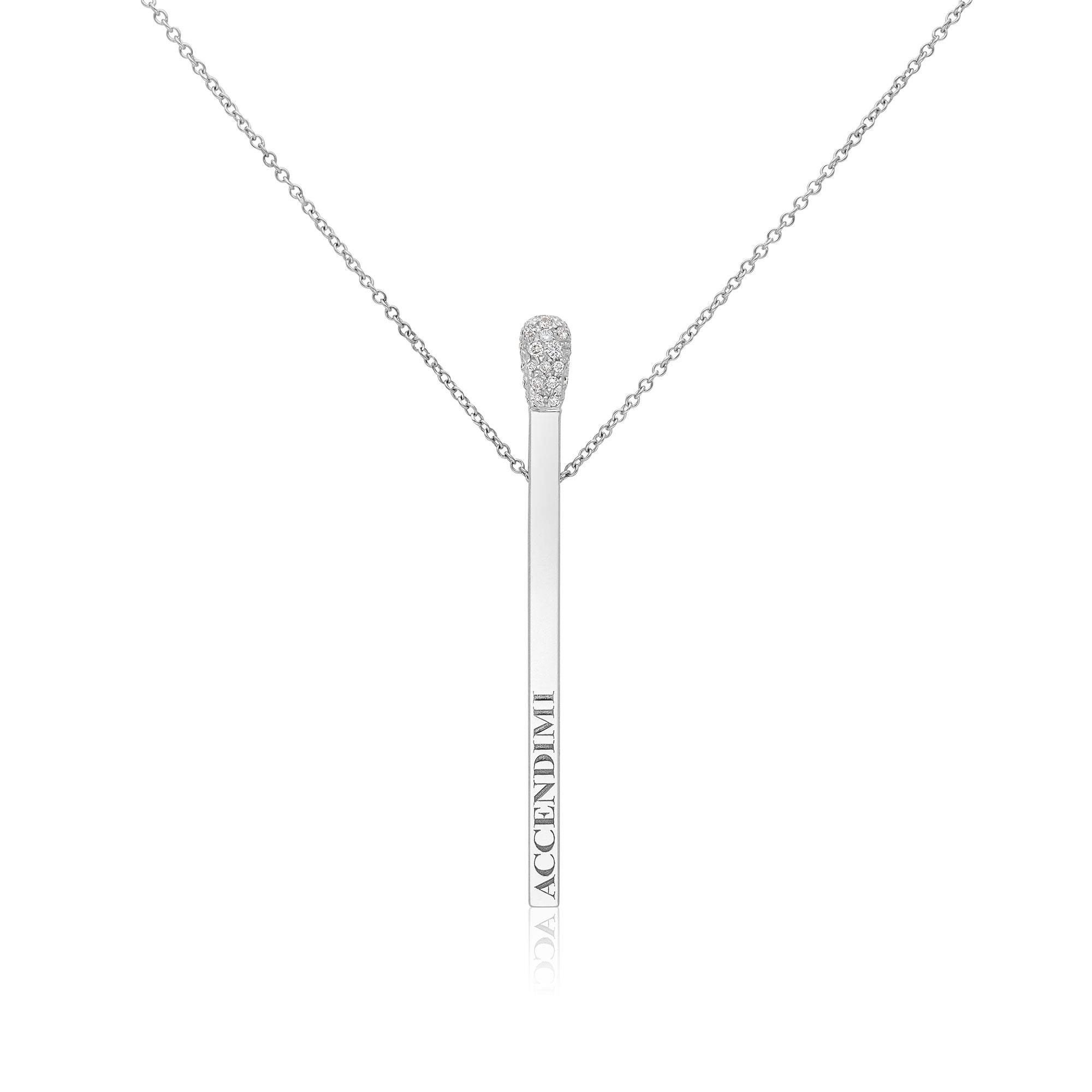 Accendimi necklace in white gold with diamonds - PASQUALE BRUNI