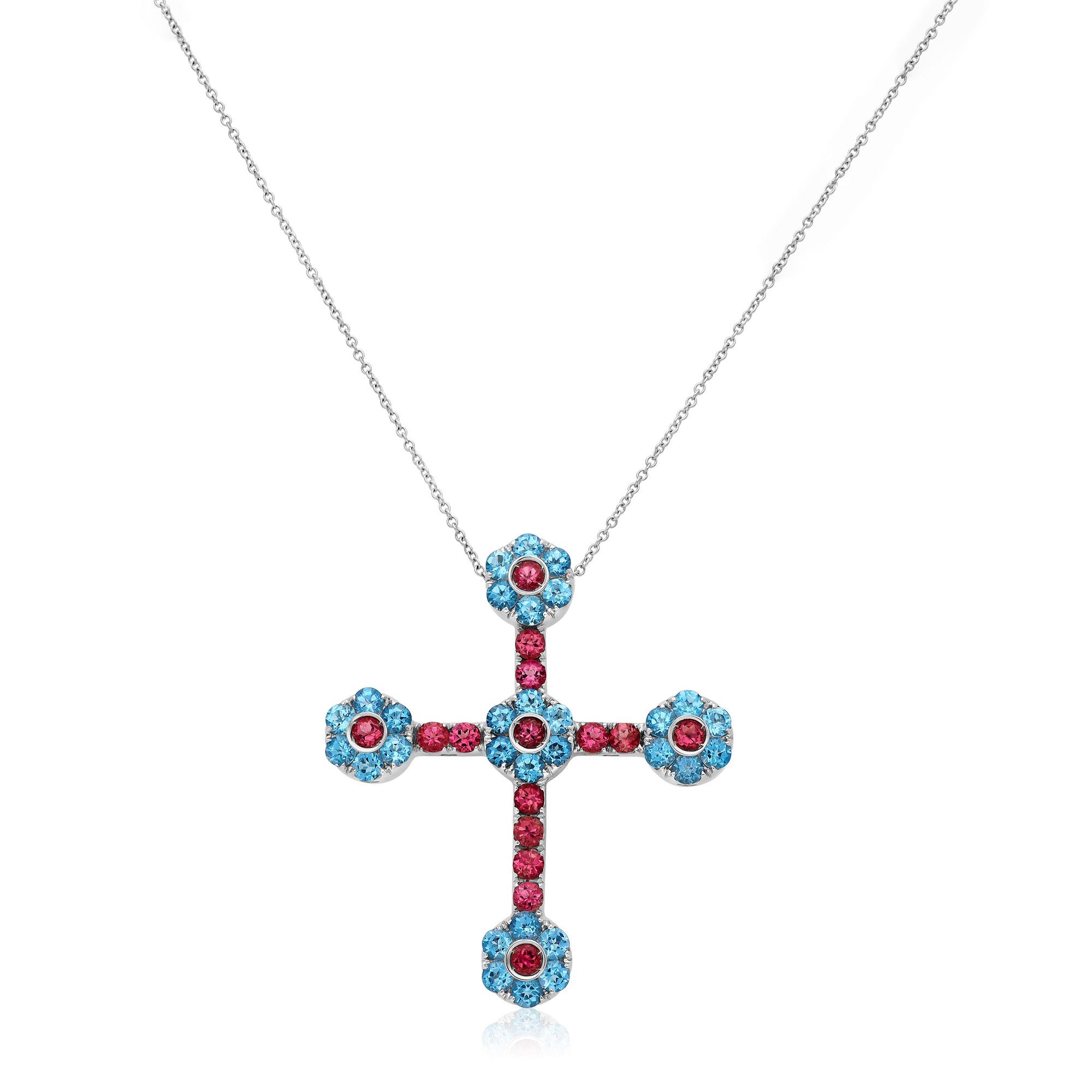 Pasquale Bruni necklace with cross and topazes - PASQUALE BRUNI