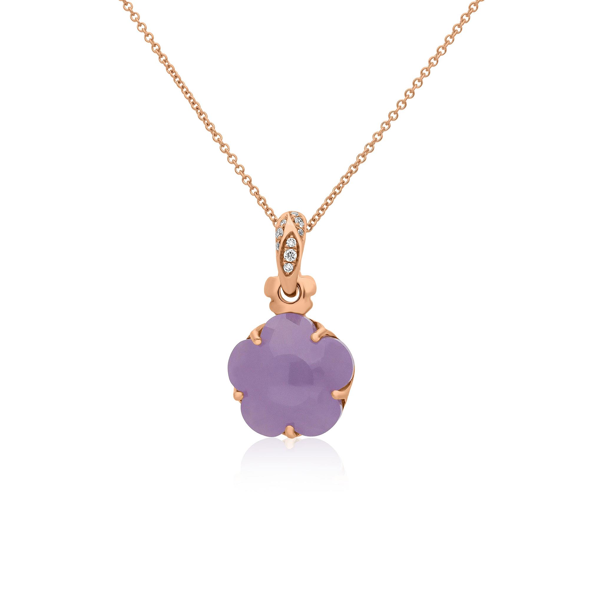 Bon Ton necklace in yellow gold with purple quartz - PASQUALE BRUNI