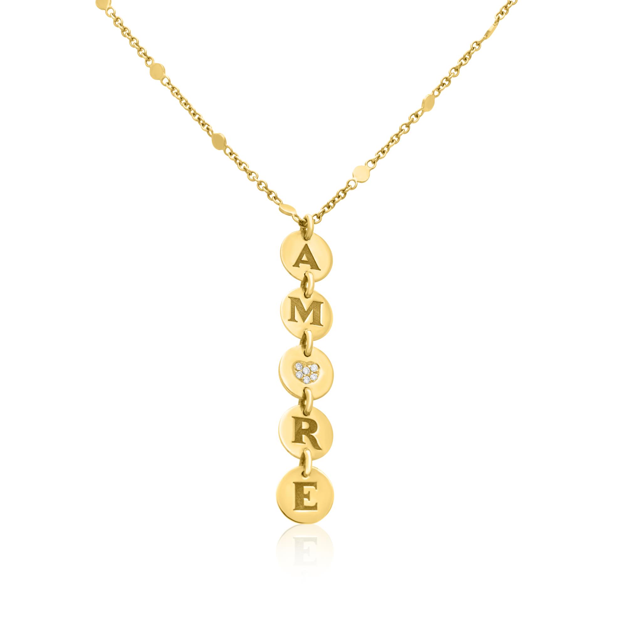 Amore necklace in yellow gold with charms - PASQUALE BRUNI