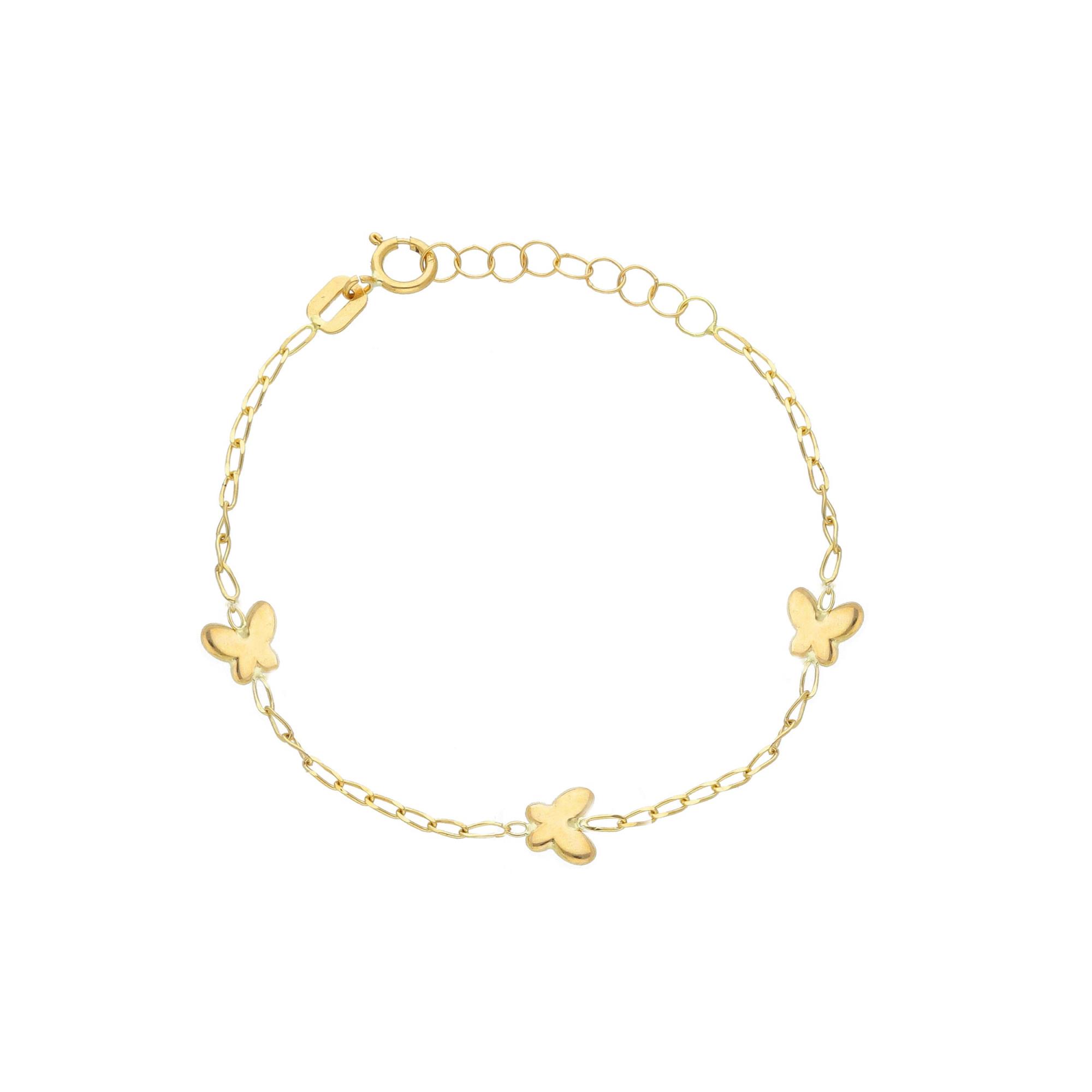 Bracciale bimba farfalle in oro giallo - LUXURY MILANO