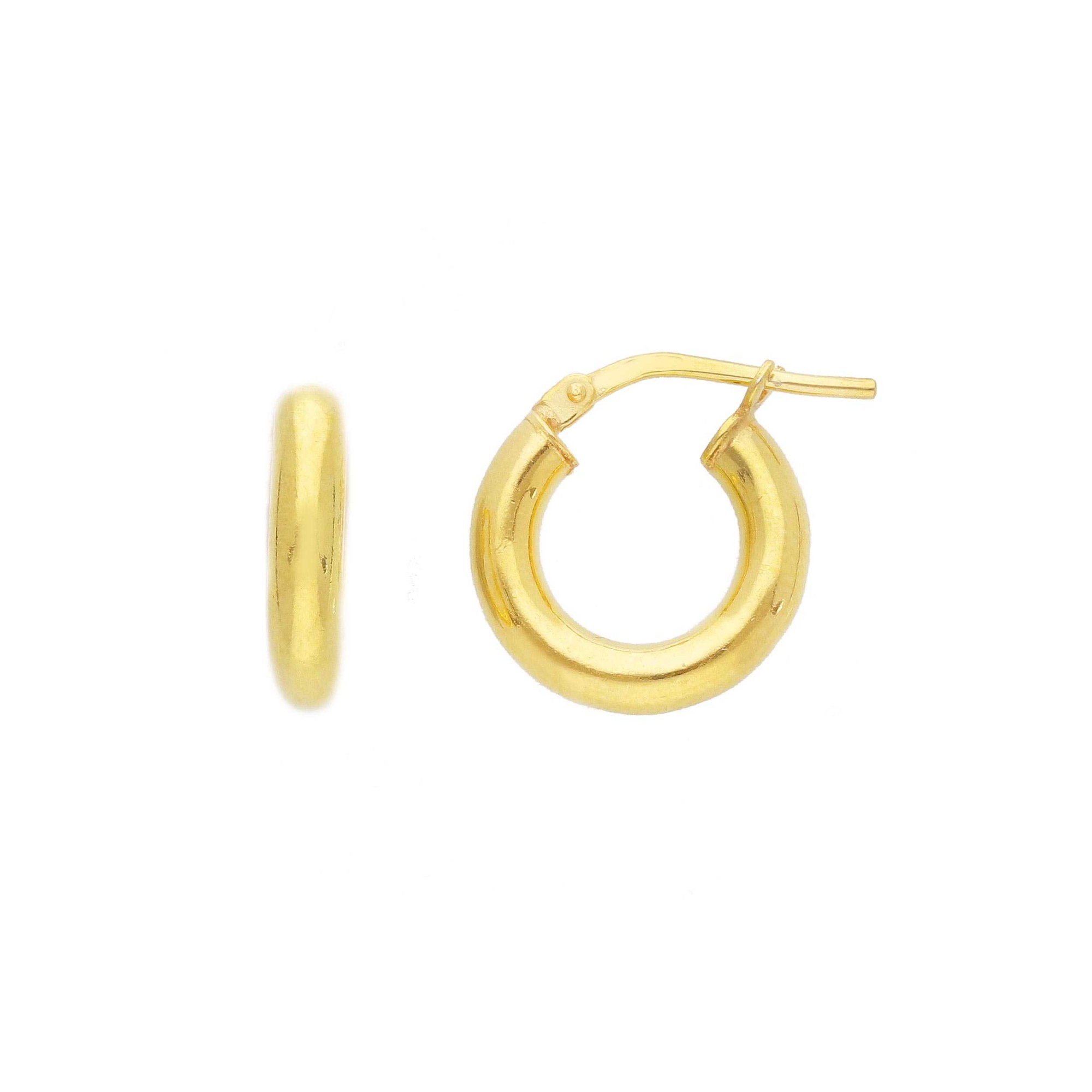 Pendientes de aro de plata dorada 925 8 mm ORO&CO 925 - ORO&CO 925