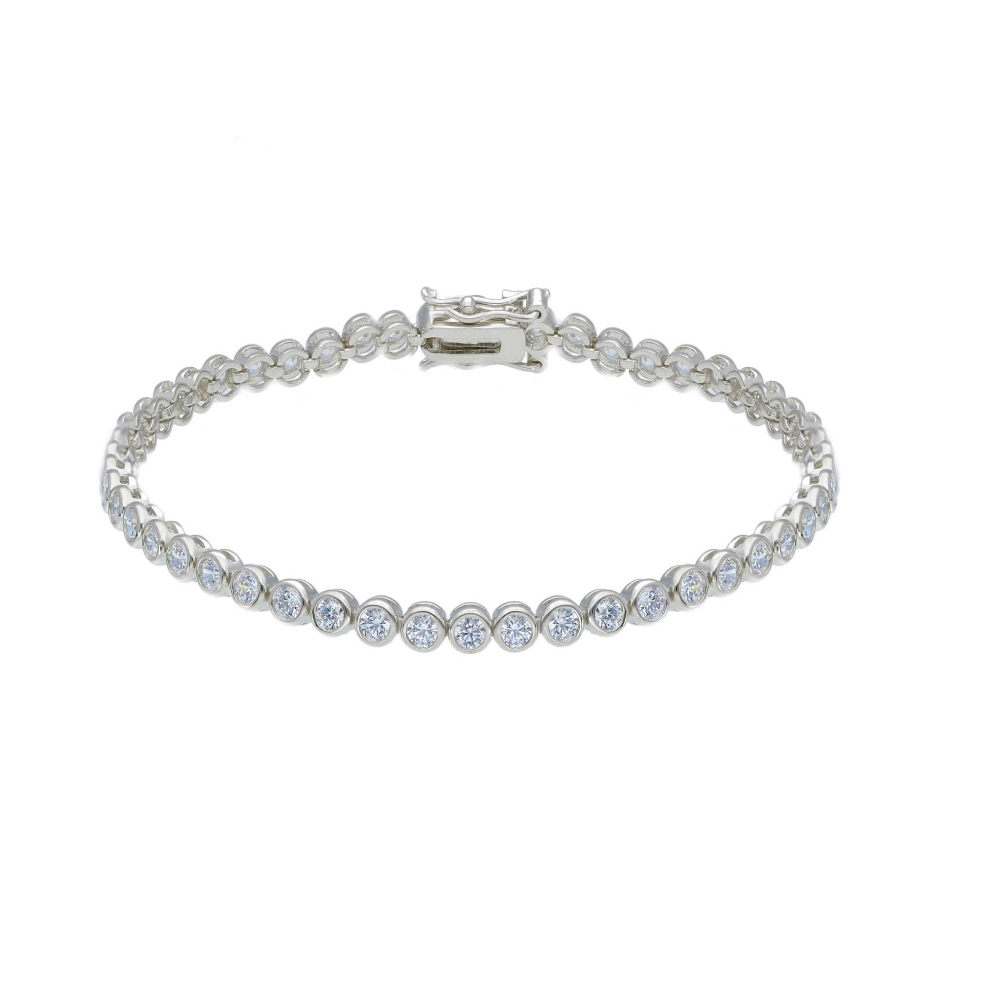 Pulsera tennis en plata 925 con circonitas blancas ORO&CO 925 18 cm - ORO&CO 925