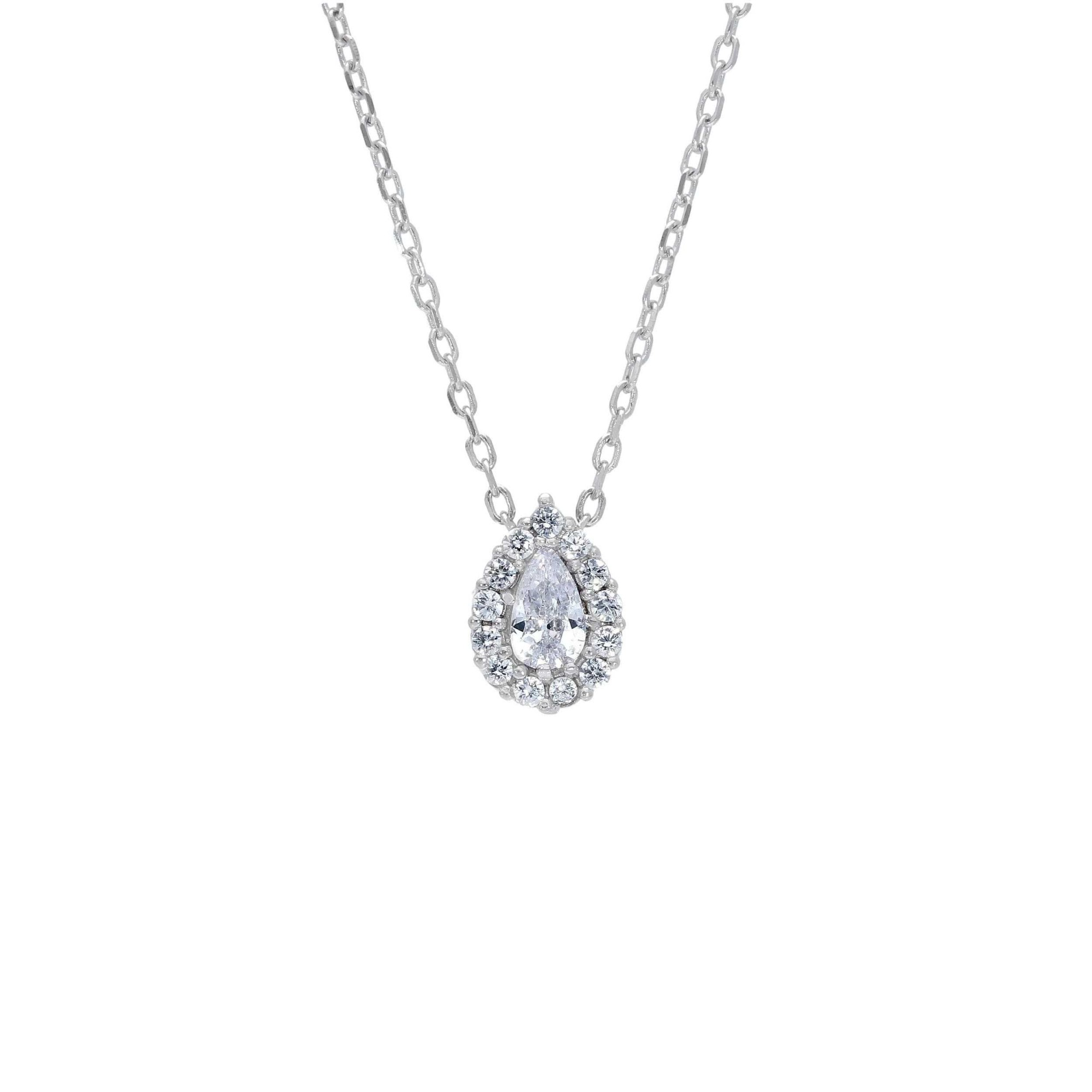Collana in argento 925 con pendente zirconi goccia ORO&CO 925 40+3 cm - ORO&CO 925