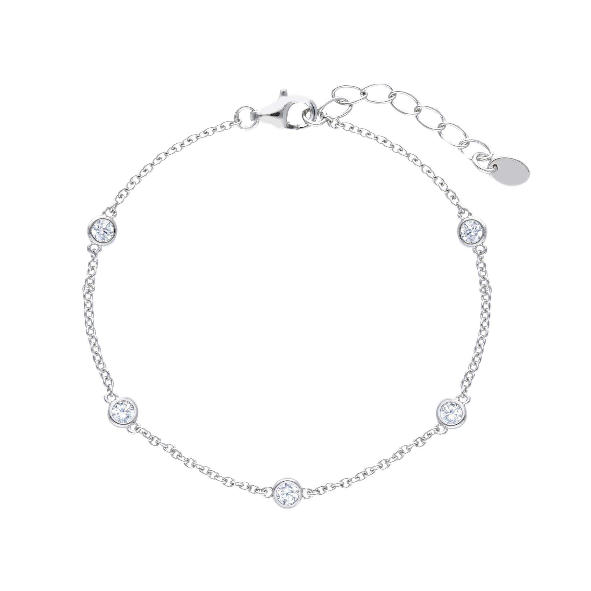 Pulsera de plata 925 con circonitas blancas ajustable ORO&CO 925 17-20 cm - ORO&CO 925