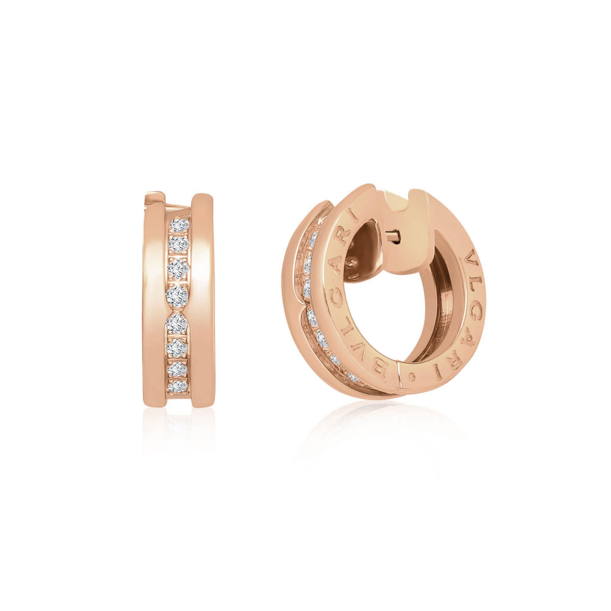 B.Zero1 earrings in pink gold hoops - BULGARI