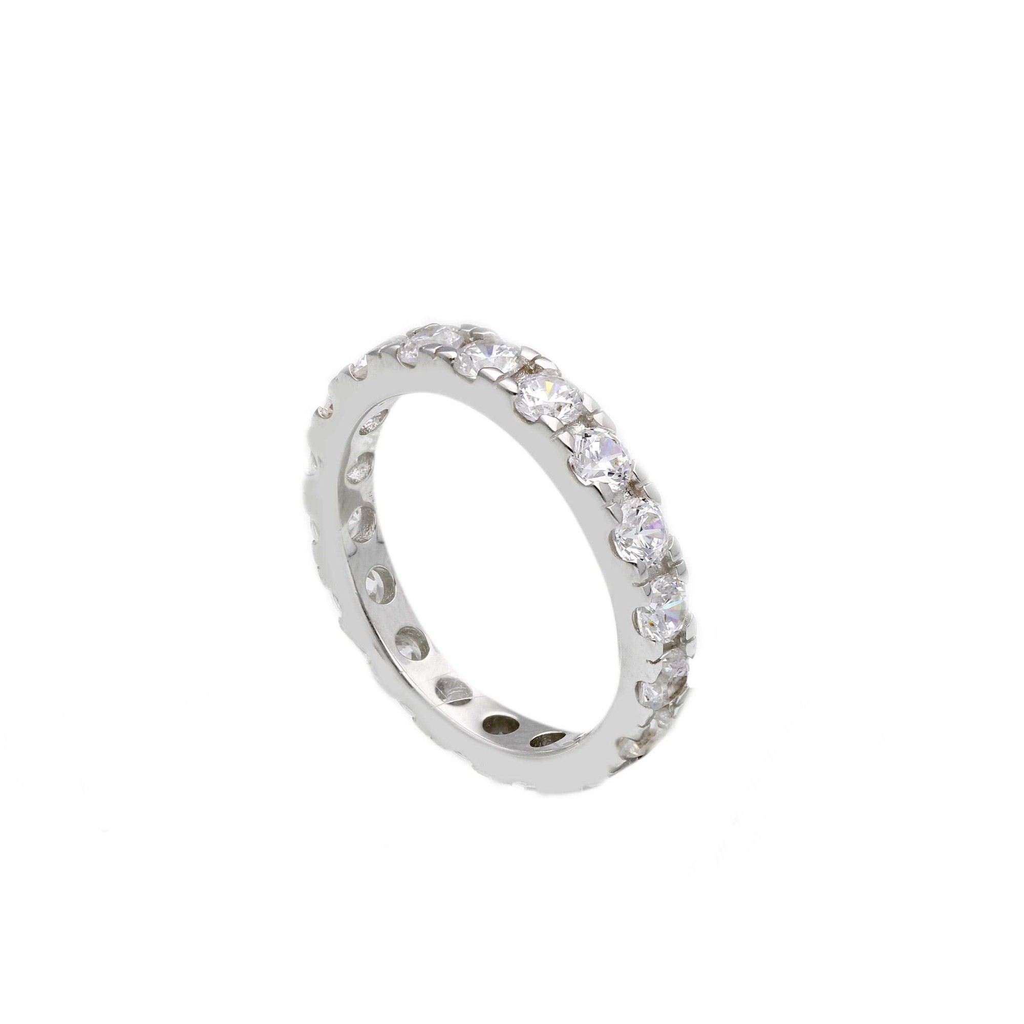 Anillo eternity en plata con circonitas blancas ORO&CO 925 talla 14 - ORO&CO 925
