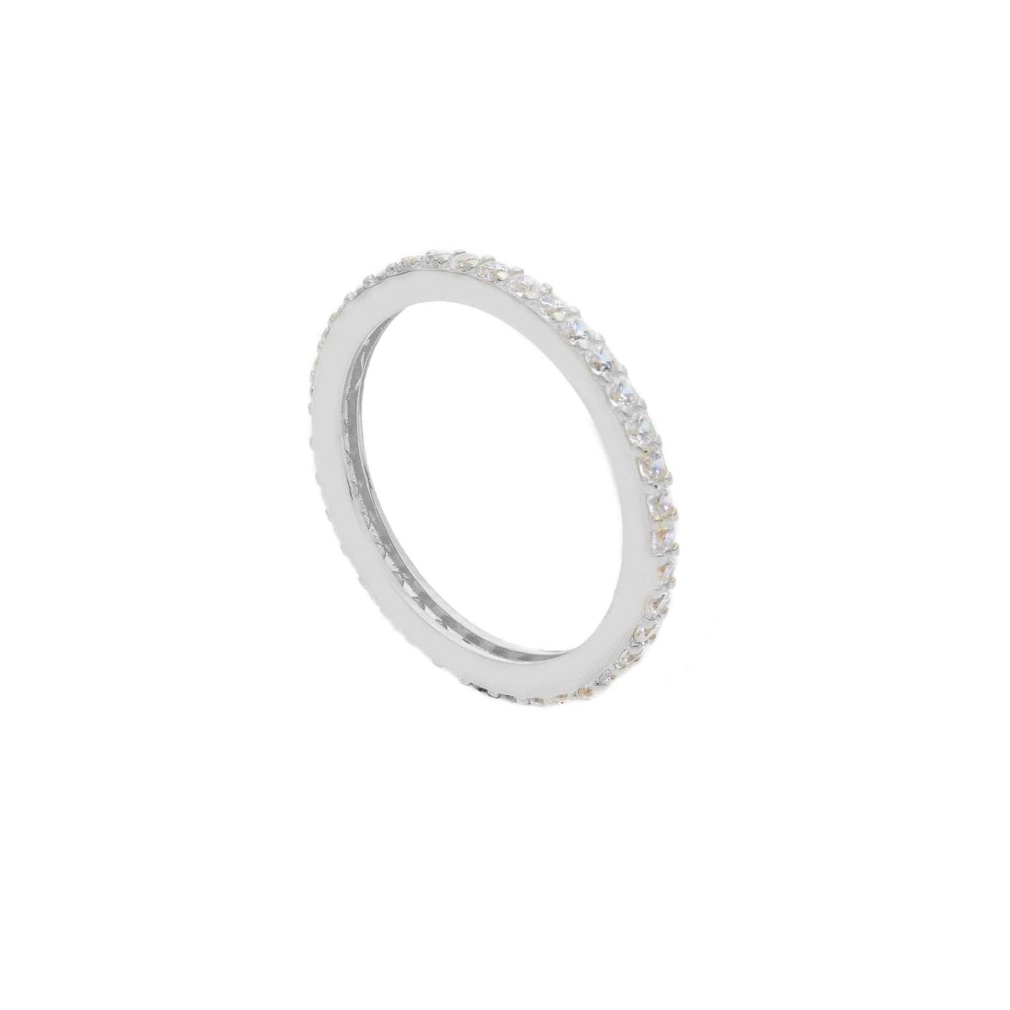 Anillo eternity en plata dorada con circonitas blancas ORO&CO 925 talla 16 - ORO&CO 925