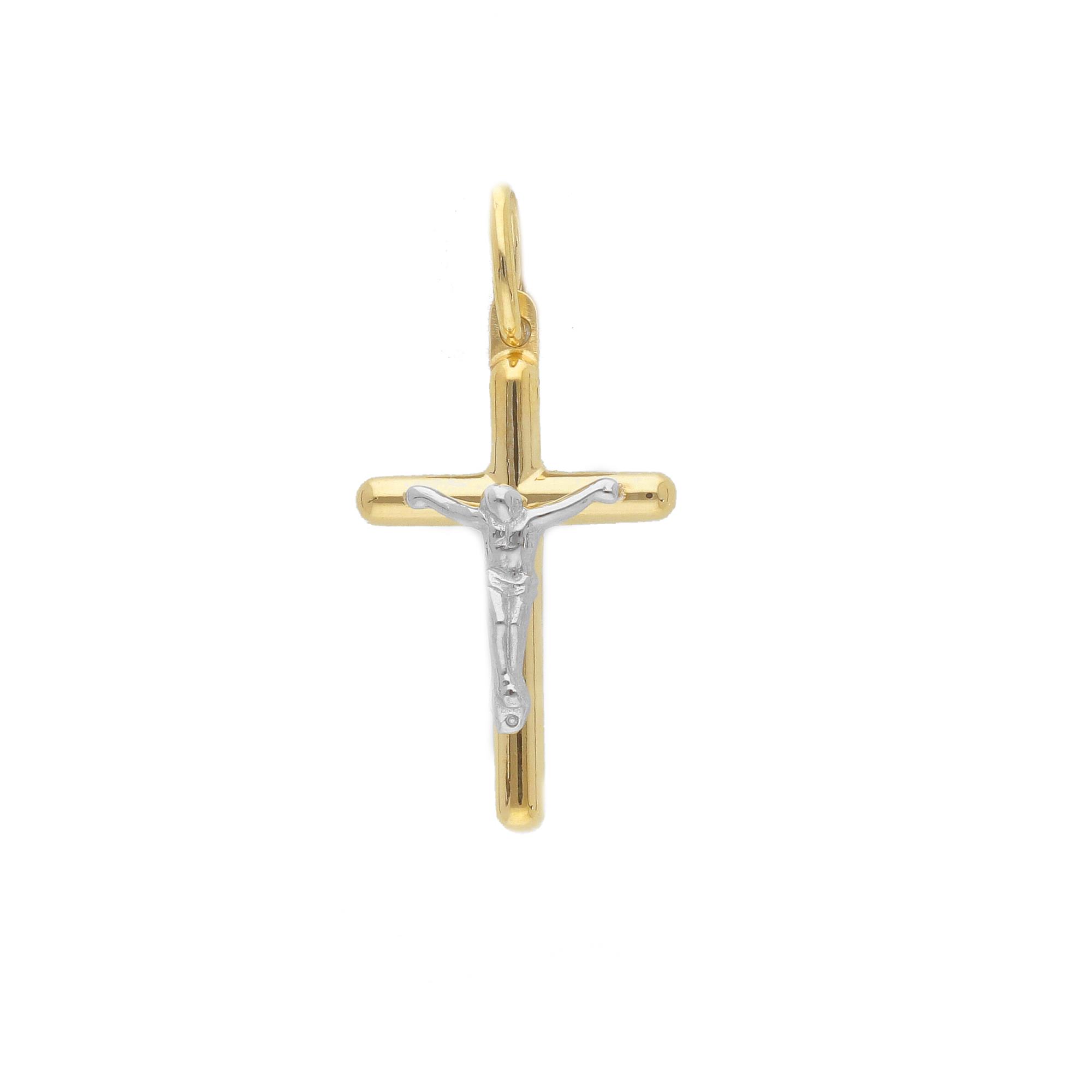 Ciondolo croce in oro bianco e giallo - LUXURY MILANO
