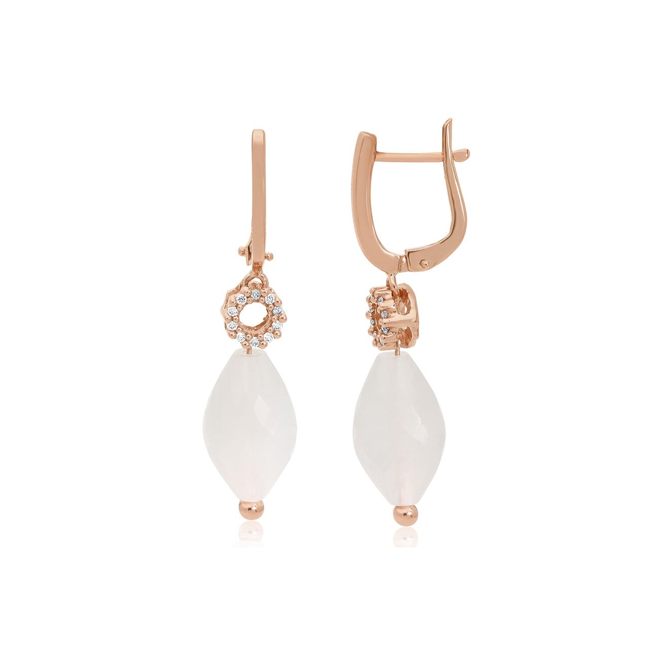 Orecchini Gemma con moonstone e diamanti ct. 0,10 - ALFIERI & ST. JOHN