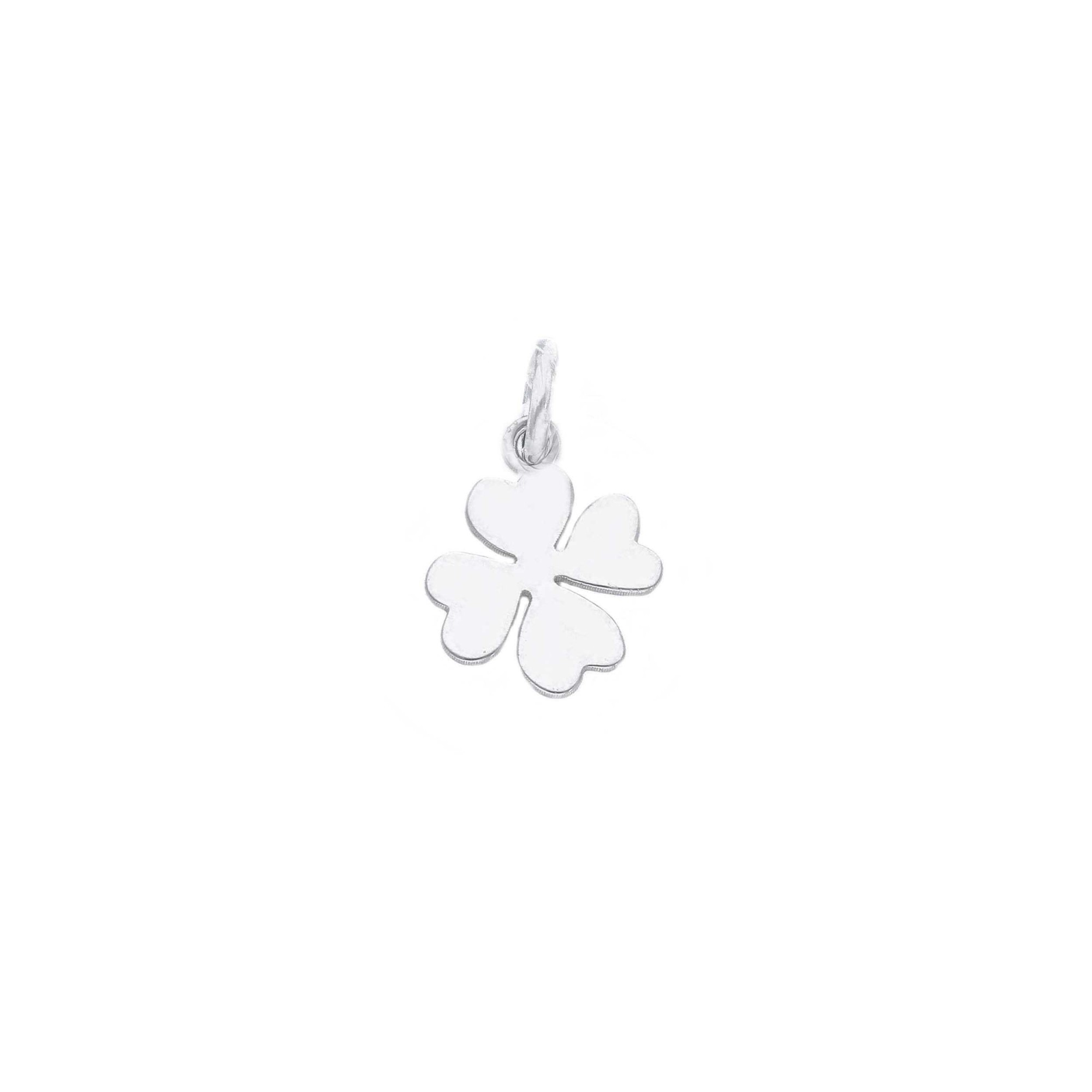 Charm tr&eacute;bol de cuatro hojas en plata 925 rodiada 1 cm ORO&CO 925 - ORO&CO 925