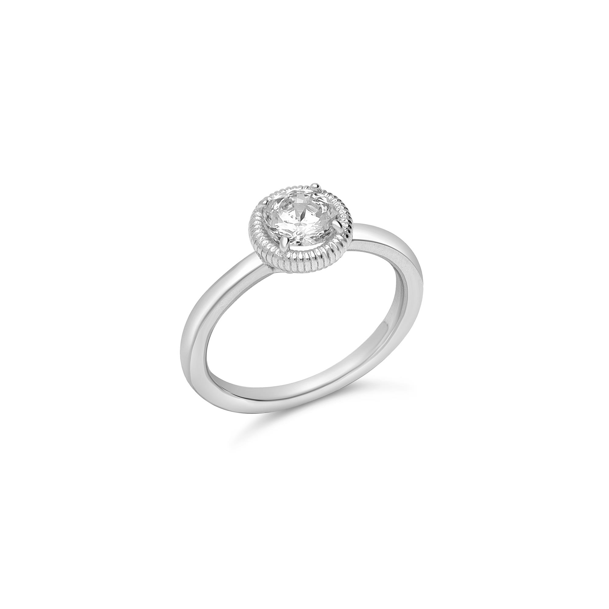 Sofia ring in silver with white zircon - LUXURY MILANO