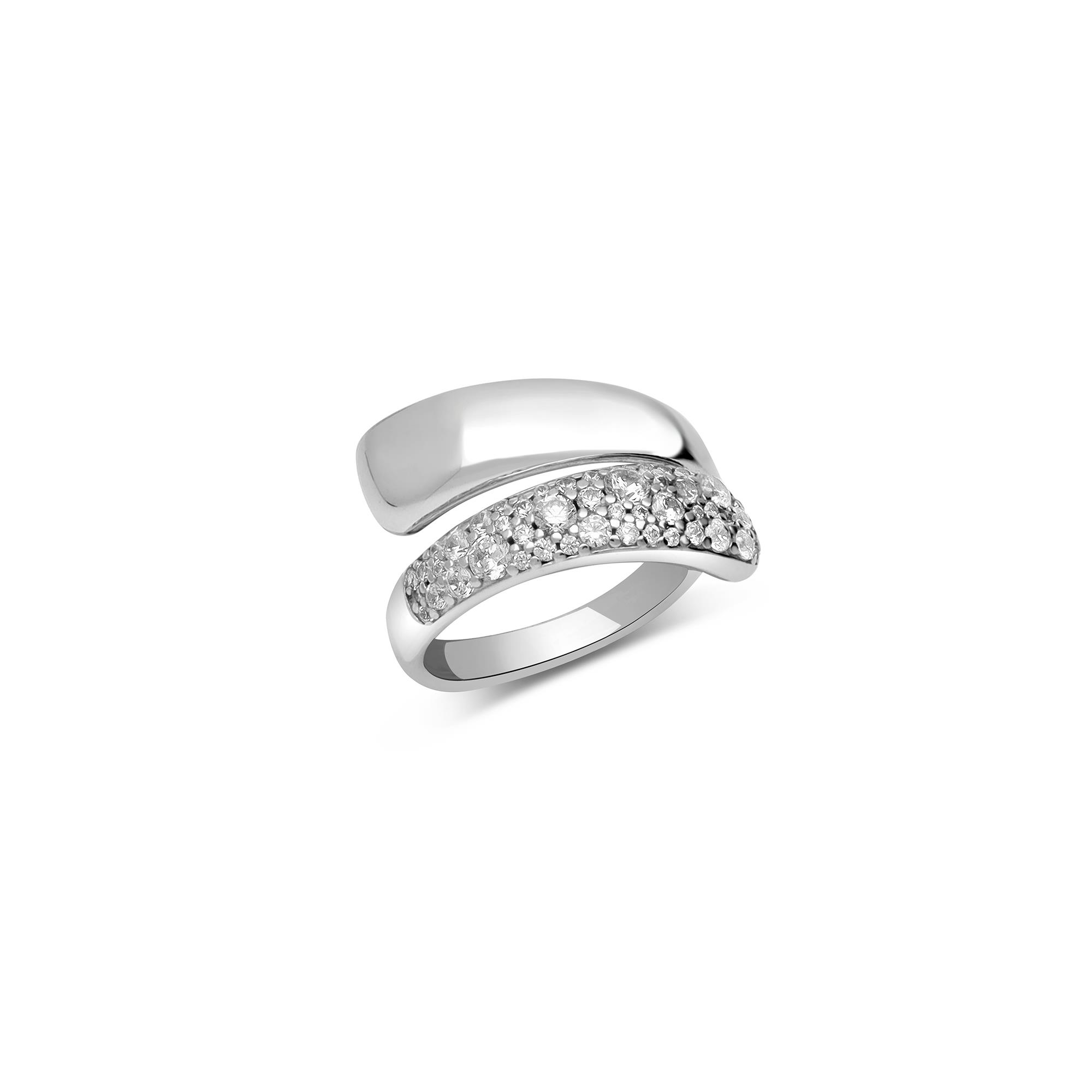 Sofia ring in silver with pav&eacute; of zircons - LUXURY MILANO