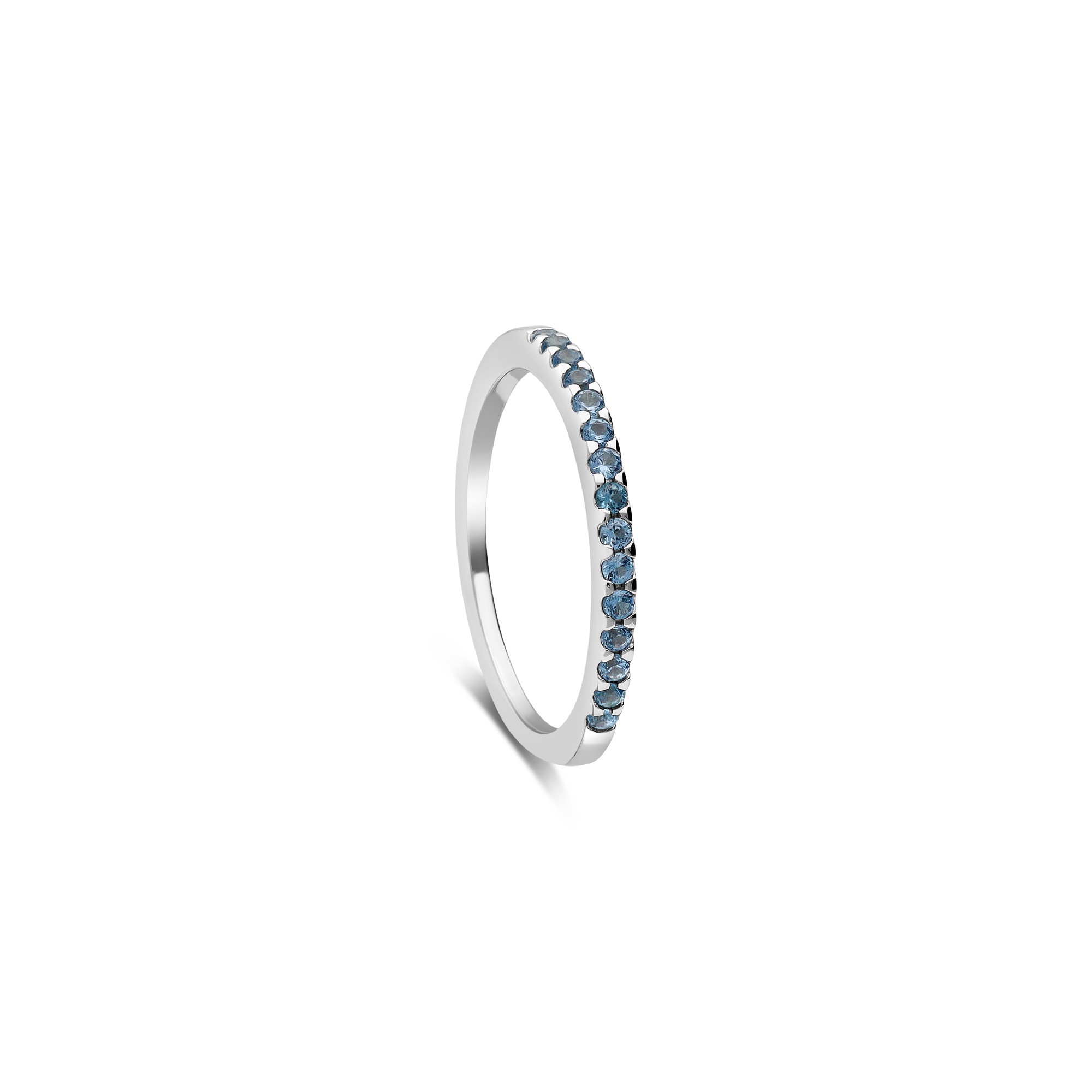 Serena Silver eternity ring with blue spinels - LUXURY MILANO