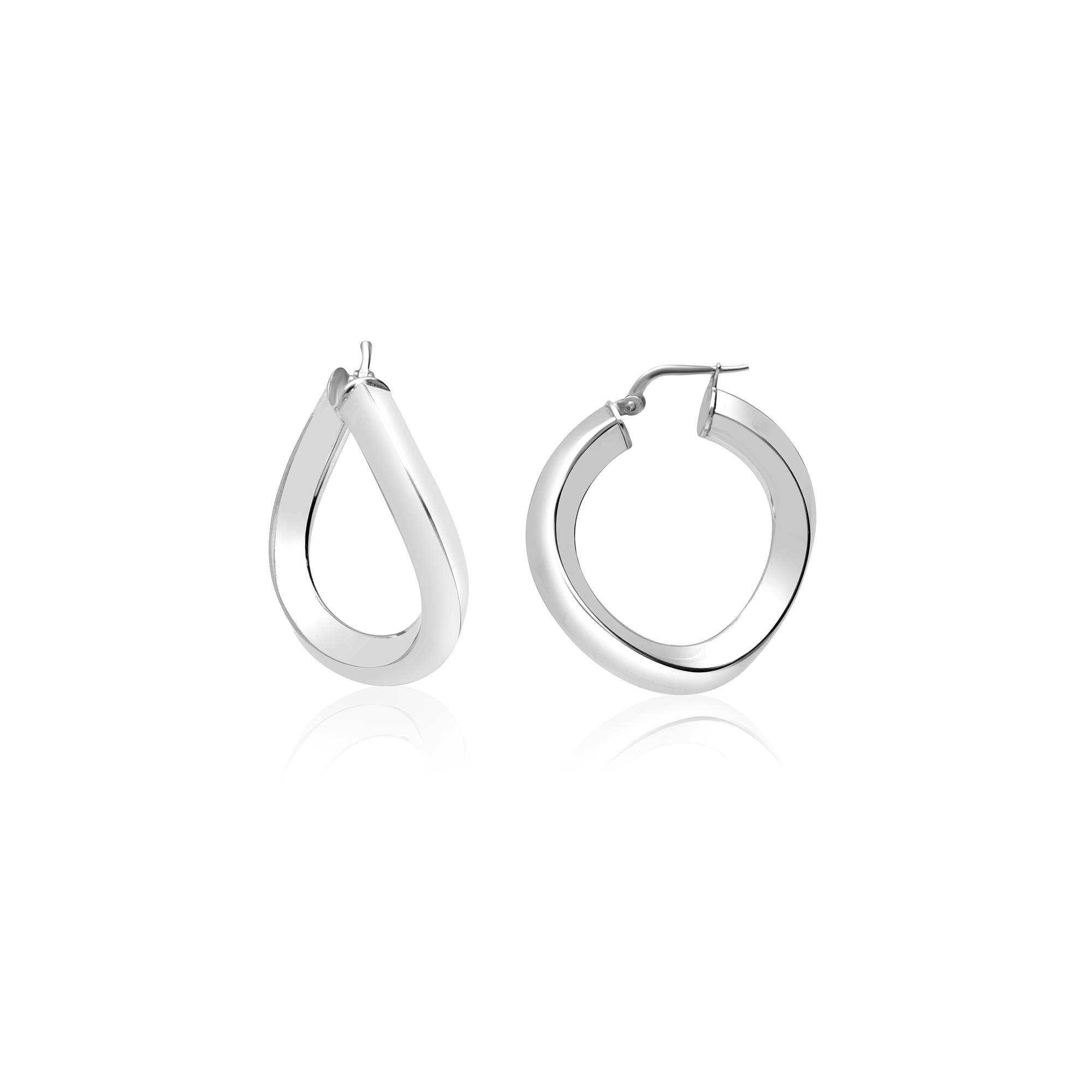 Pendientes de círculo de tubo ondulado - LUXURY MILANO