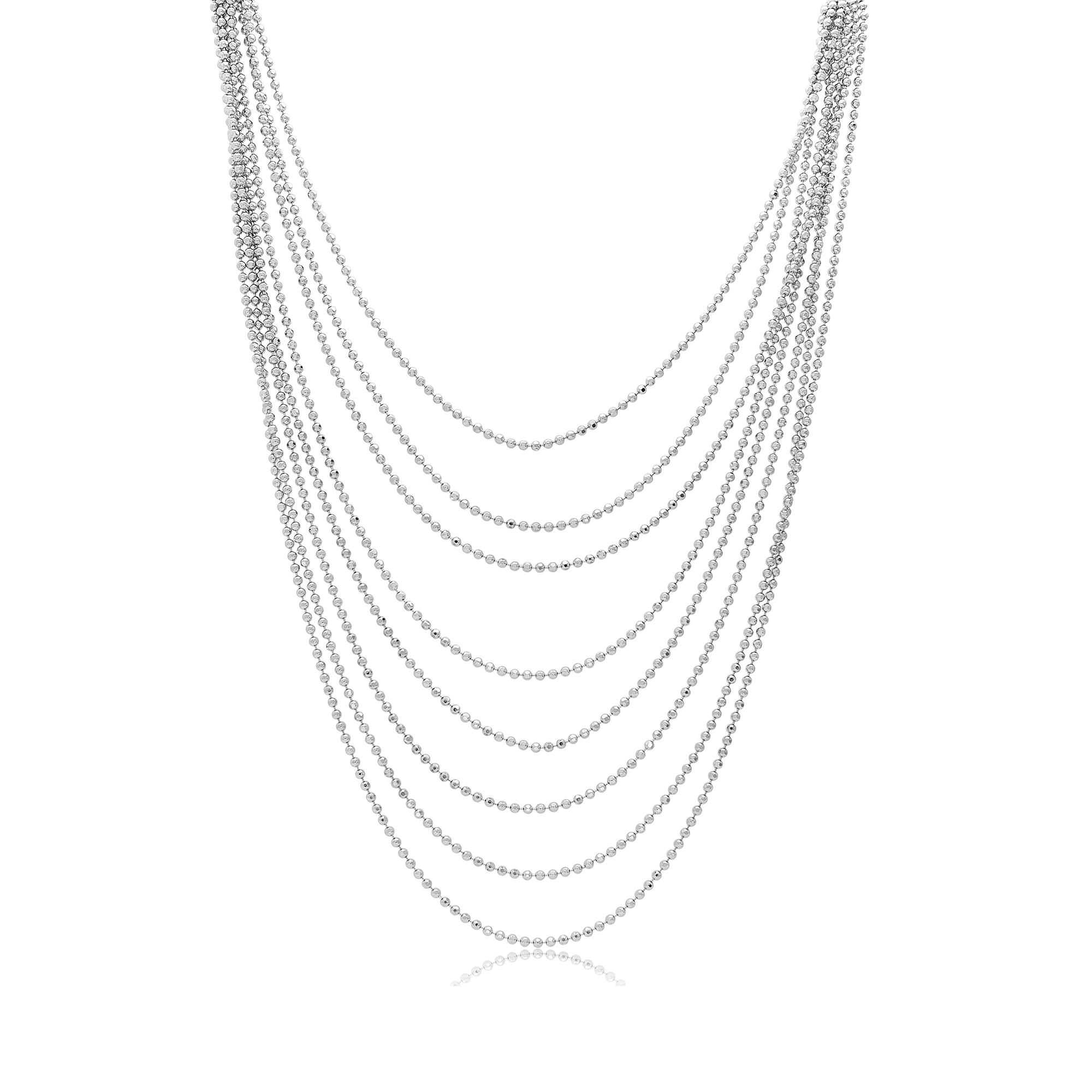 GRADUATED MULTISTRAND BEADED CHAIN NECKLACE - LUXURY MILANO
