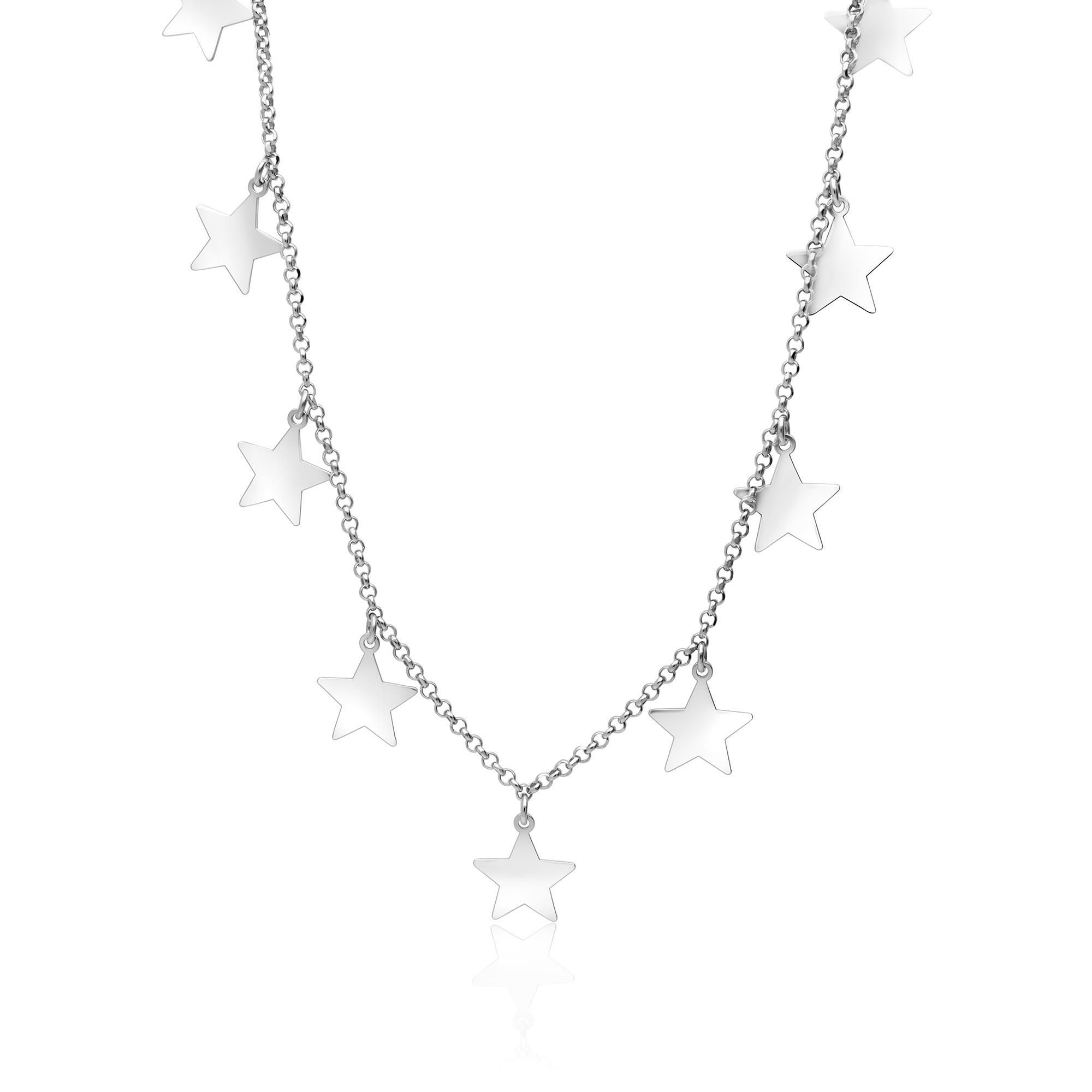White Silver Necklace with Stars - LUXURY MILANO