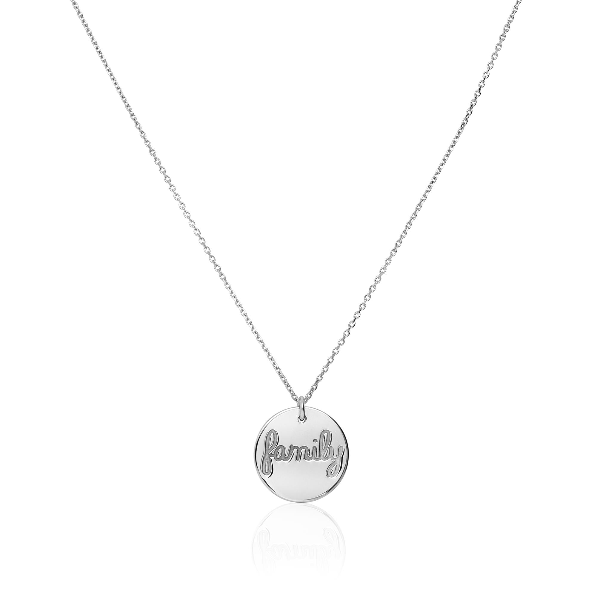 Collar familiar de plata blanca - LUXURY MILANO